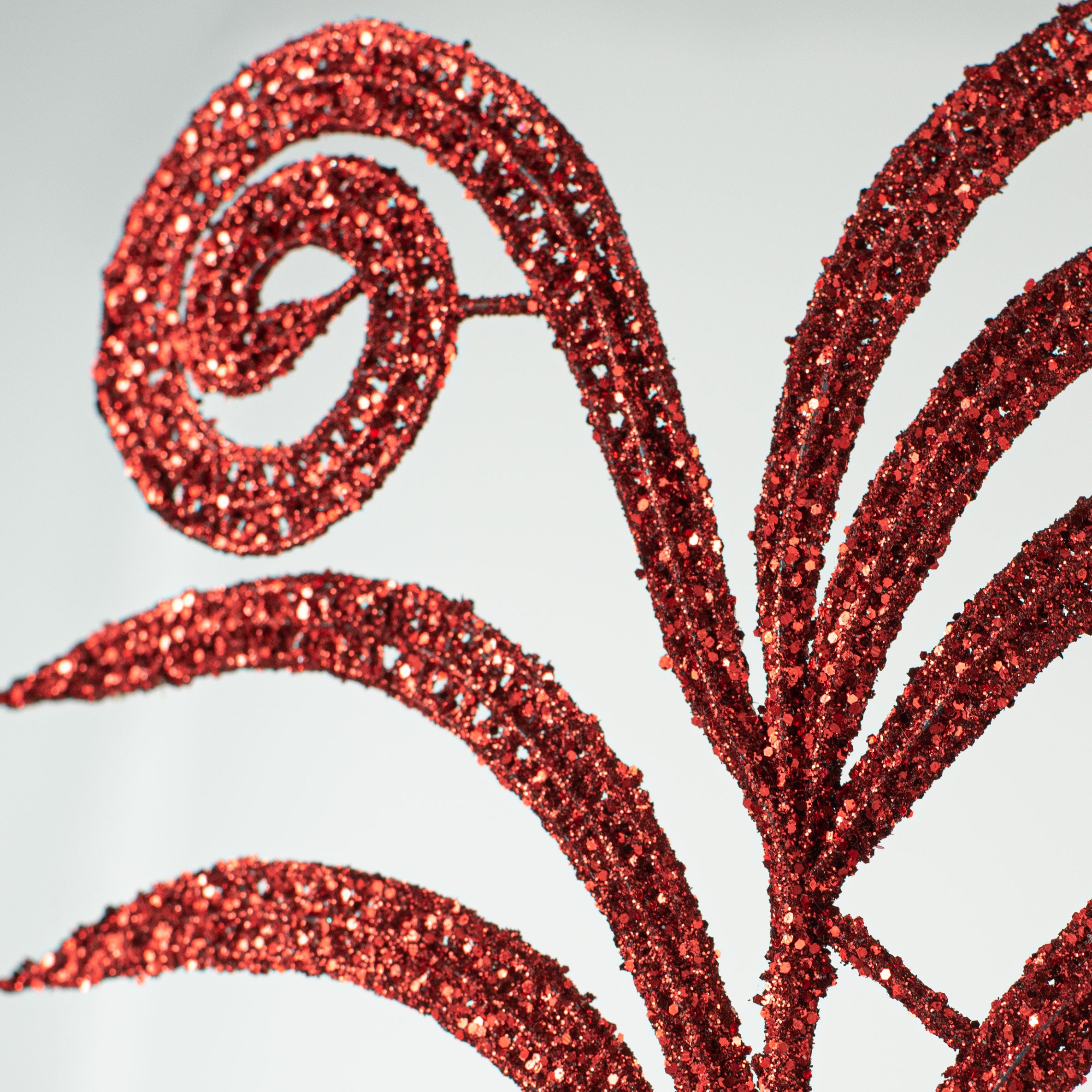 31" Glitter Fern Spray: Red detail photo 3