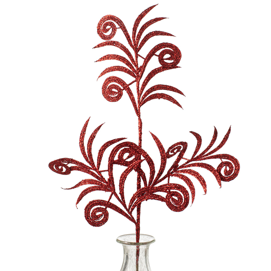 31" Glitter Fern Spray: Red Item Number: 83060RD