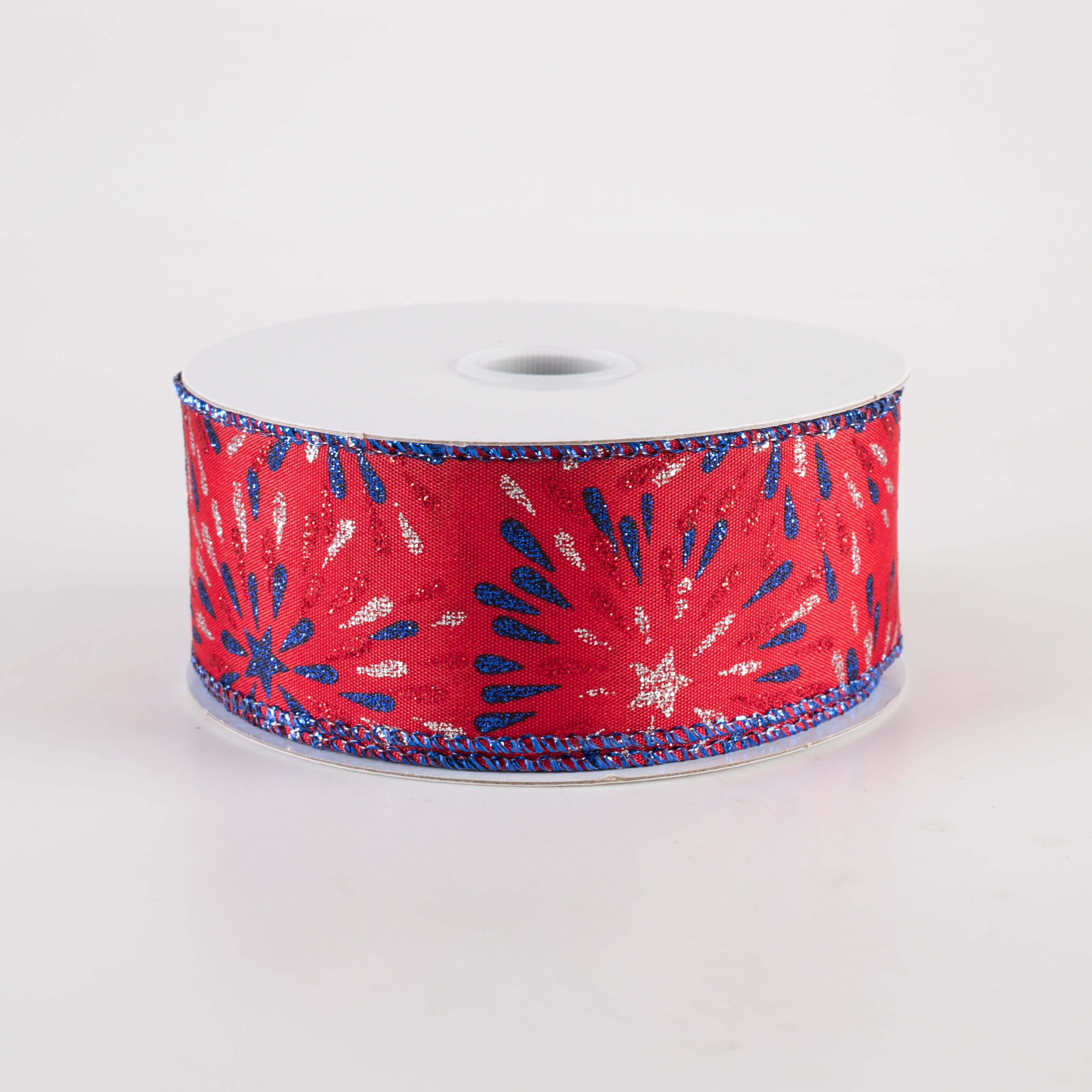 1.5" Glitter Fireworks Ribbon: Red (10 Yards)