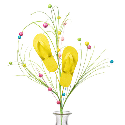 33" Glitter Flip Flop Spray: Yellow Item Number: 62377YW
