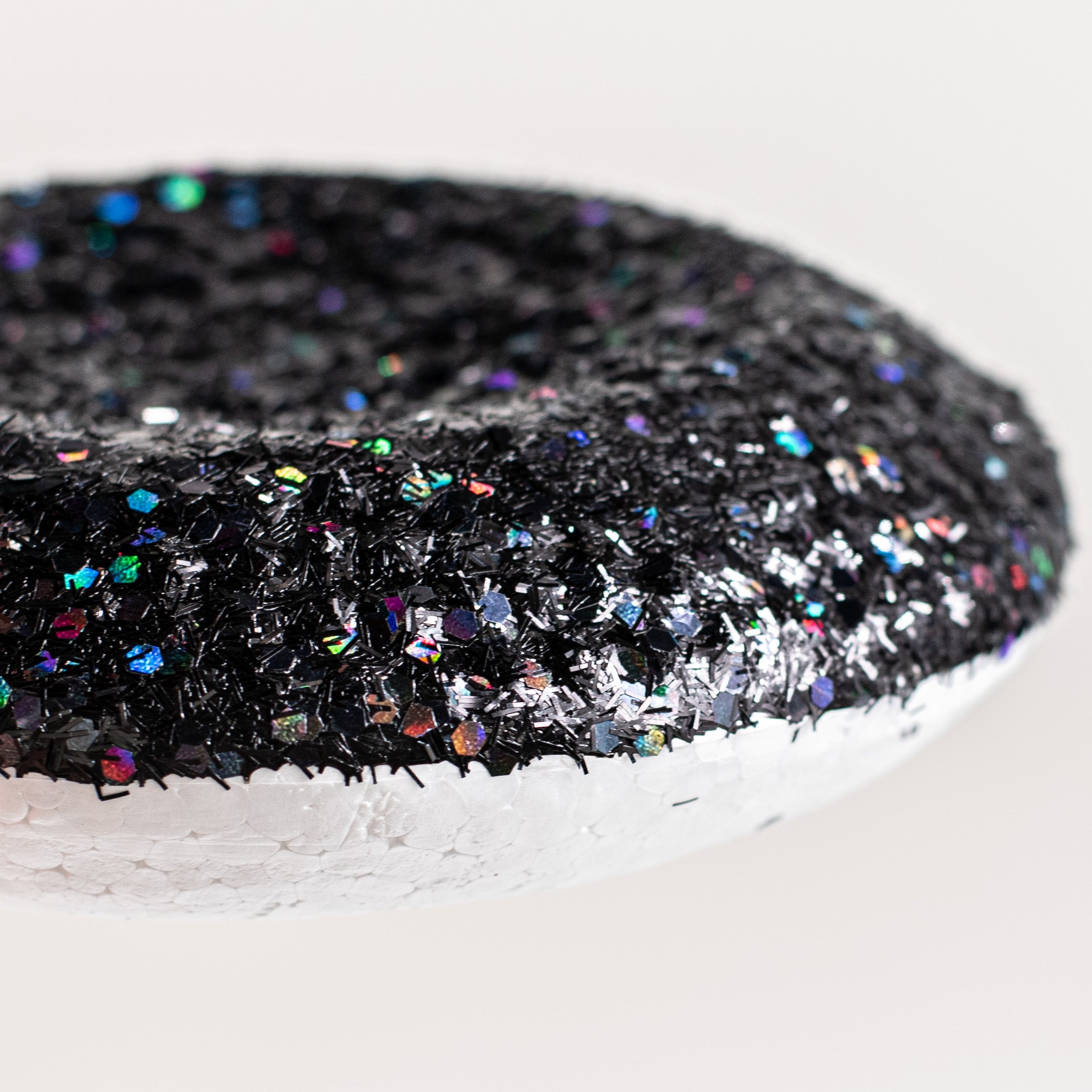7" Glitter Flower Head: Black detail photo 3