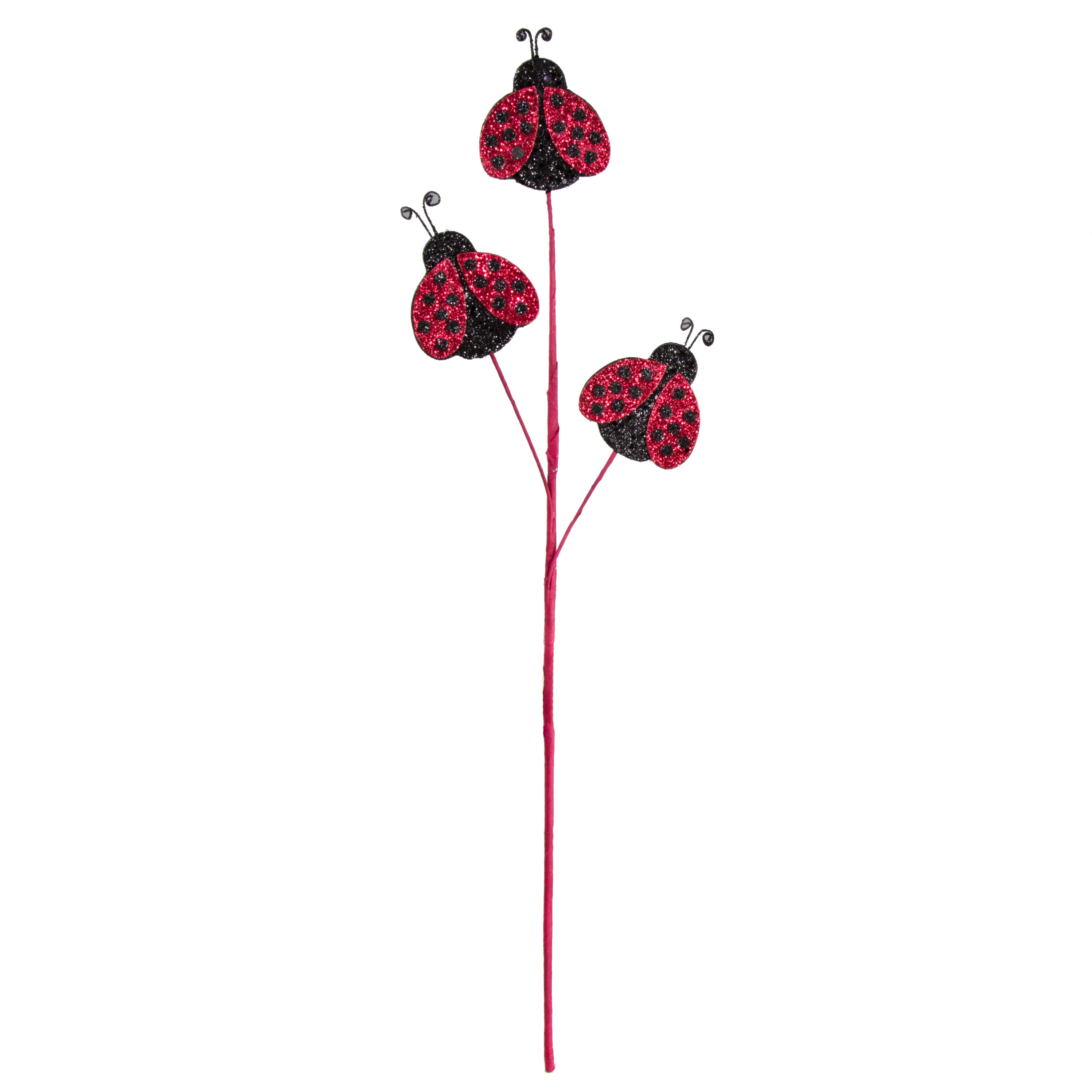25" Glitter Foam Flying Ladybug Spray: Red & Black Item Number: MN0043