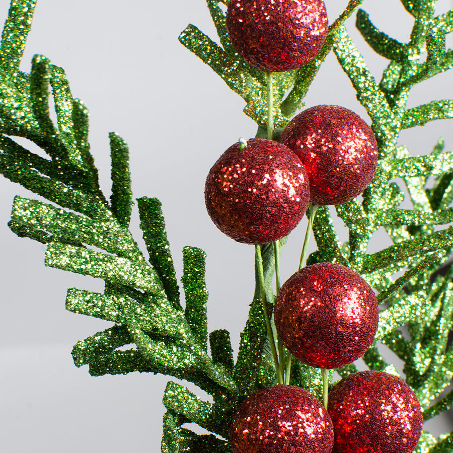 20" Glitter Foam Pine Ball Spray detail photo 3