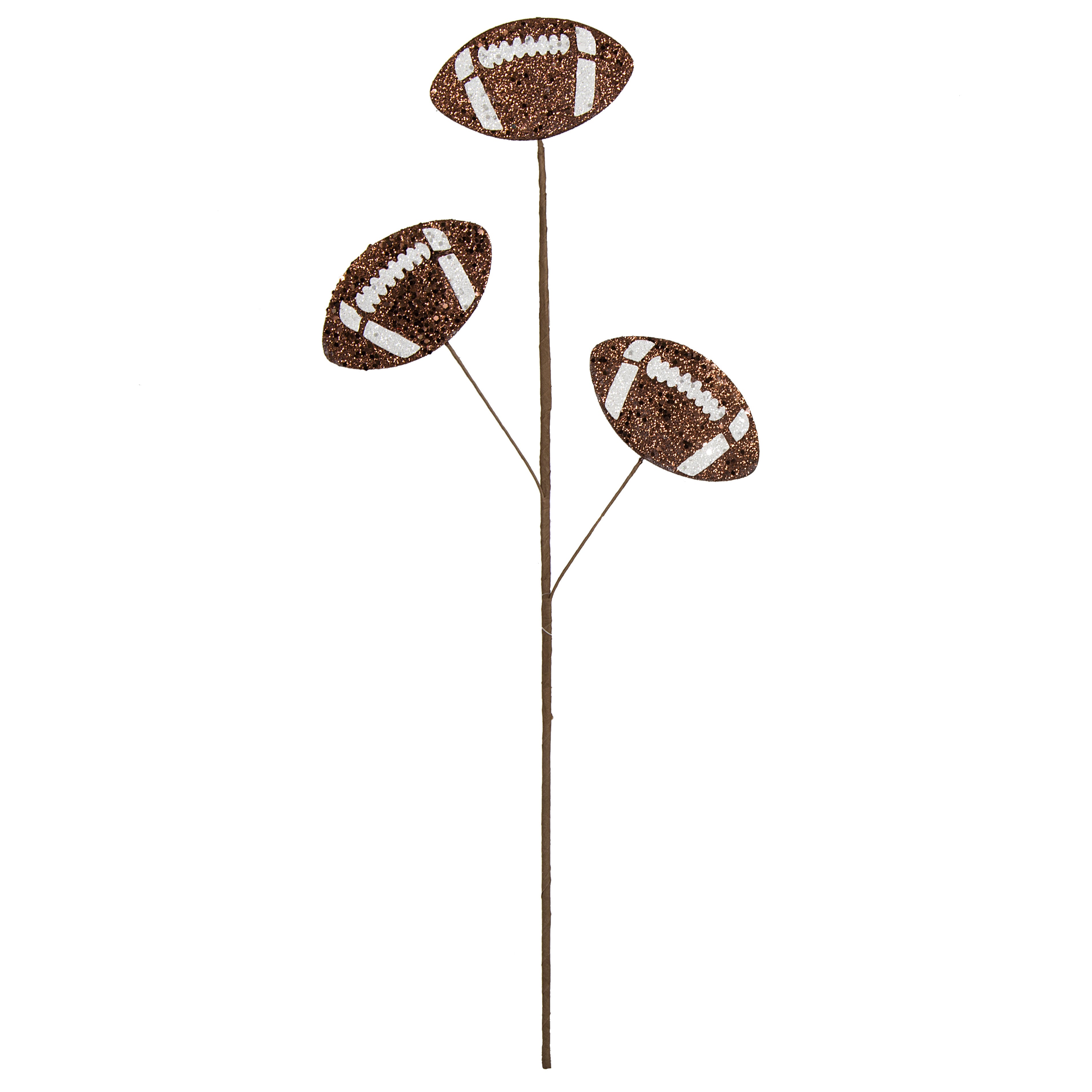 24" Glitter Football Floral Spray: Brown detail photo 3