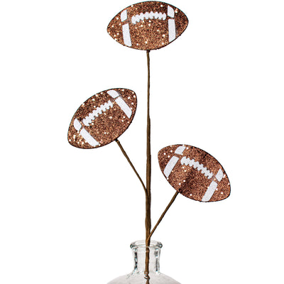 24" Glitter Football Floral Spray: Brown Item Number: MZ185204