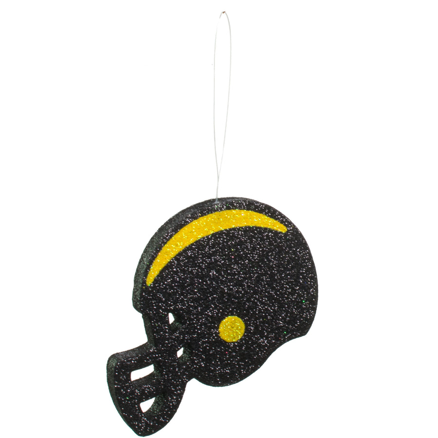 5" Glitter Football Helmet: Black & Yellow Item Number: MD0274E3