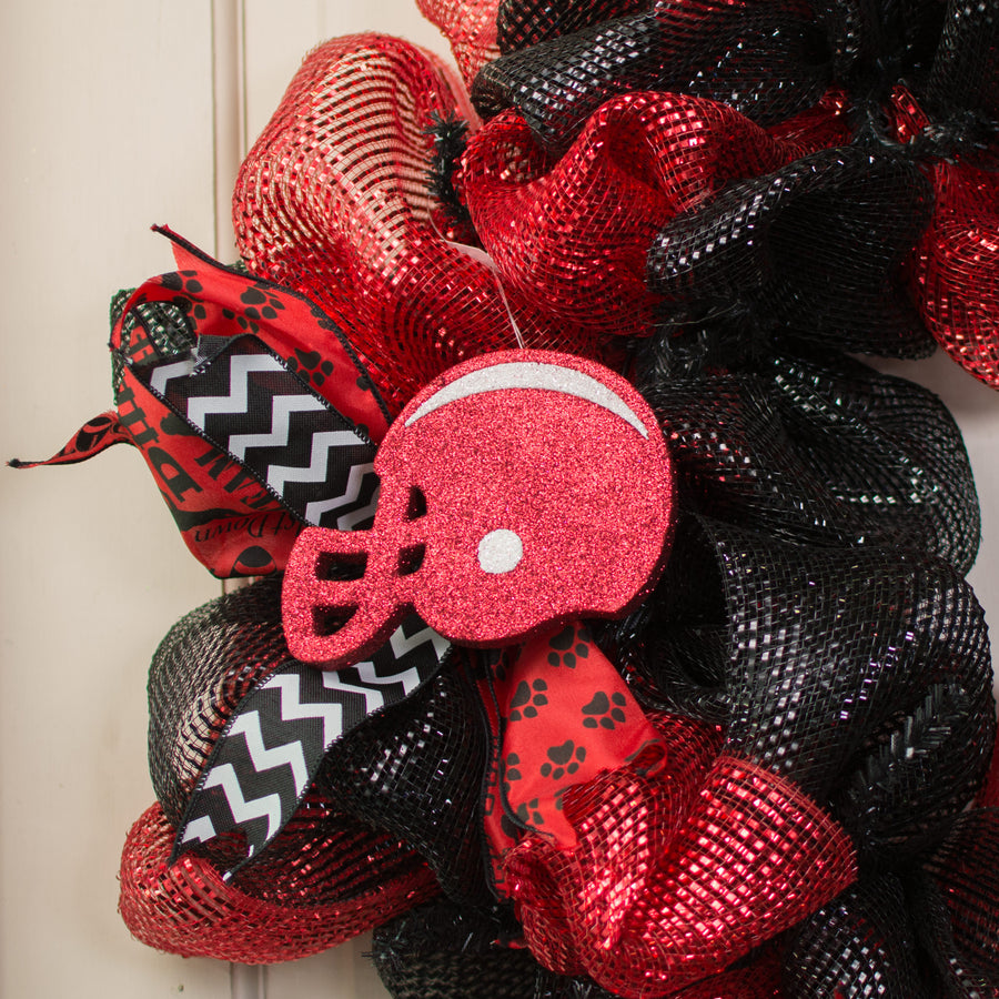 5" Glitter Football Helmet: Crimson & White Lifestyle Photo