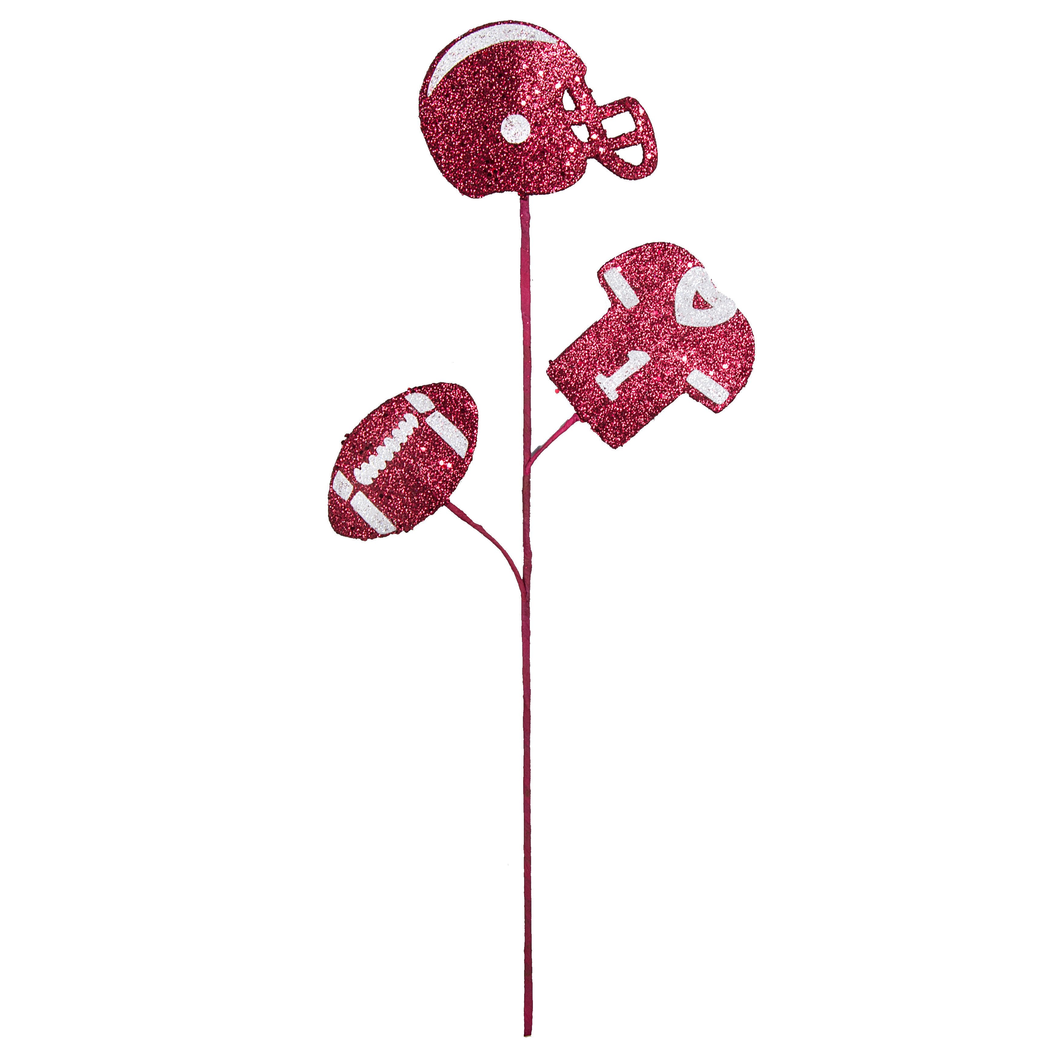 24" Glitter Football, Helmet & Jersey Pick: Crimson & White detail photo 3