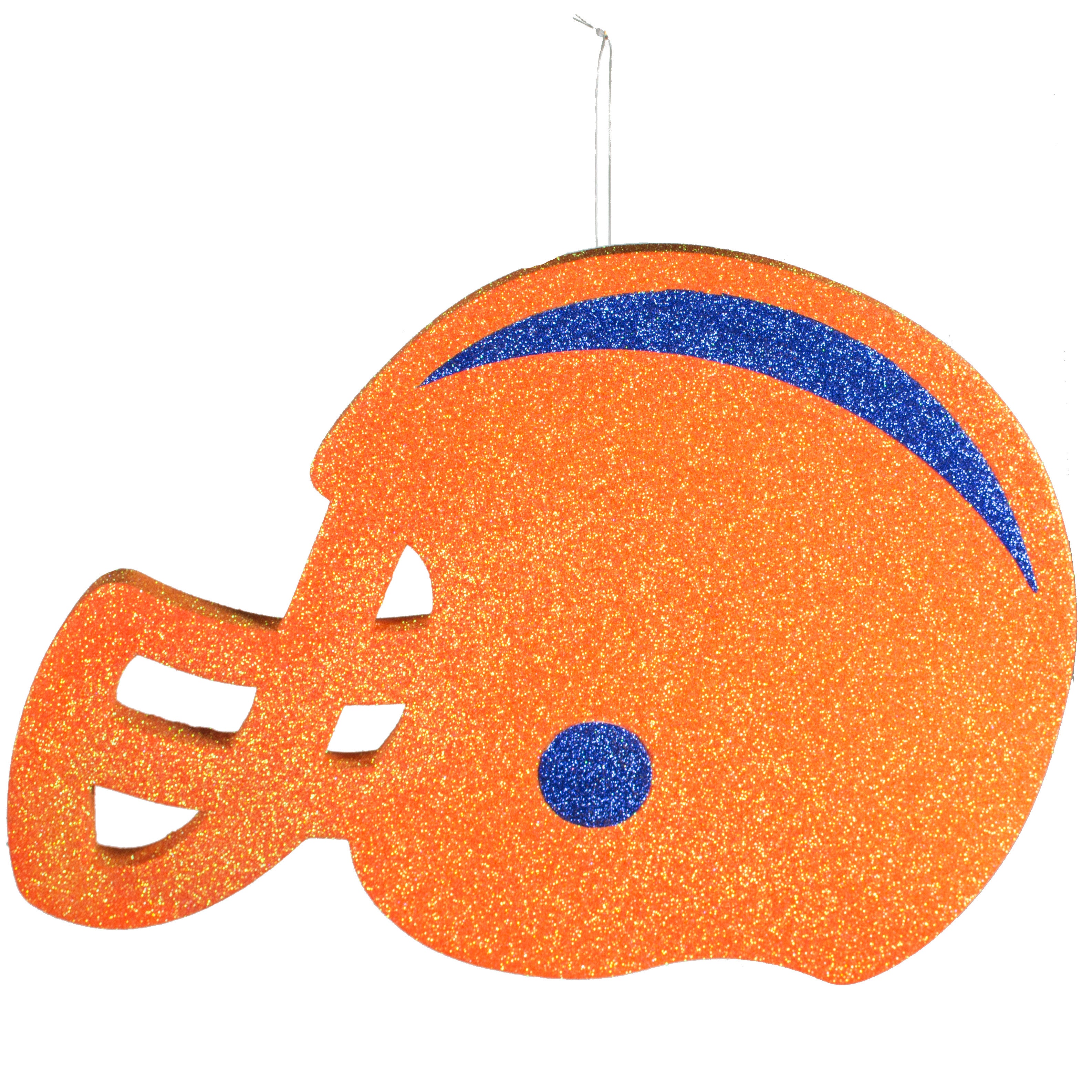 12" Glitter Football Helmet: Orange & Blue Item Number: MD0275E9