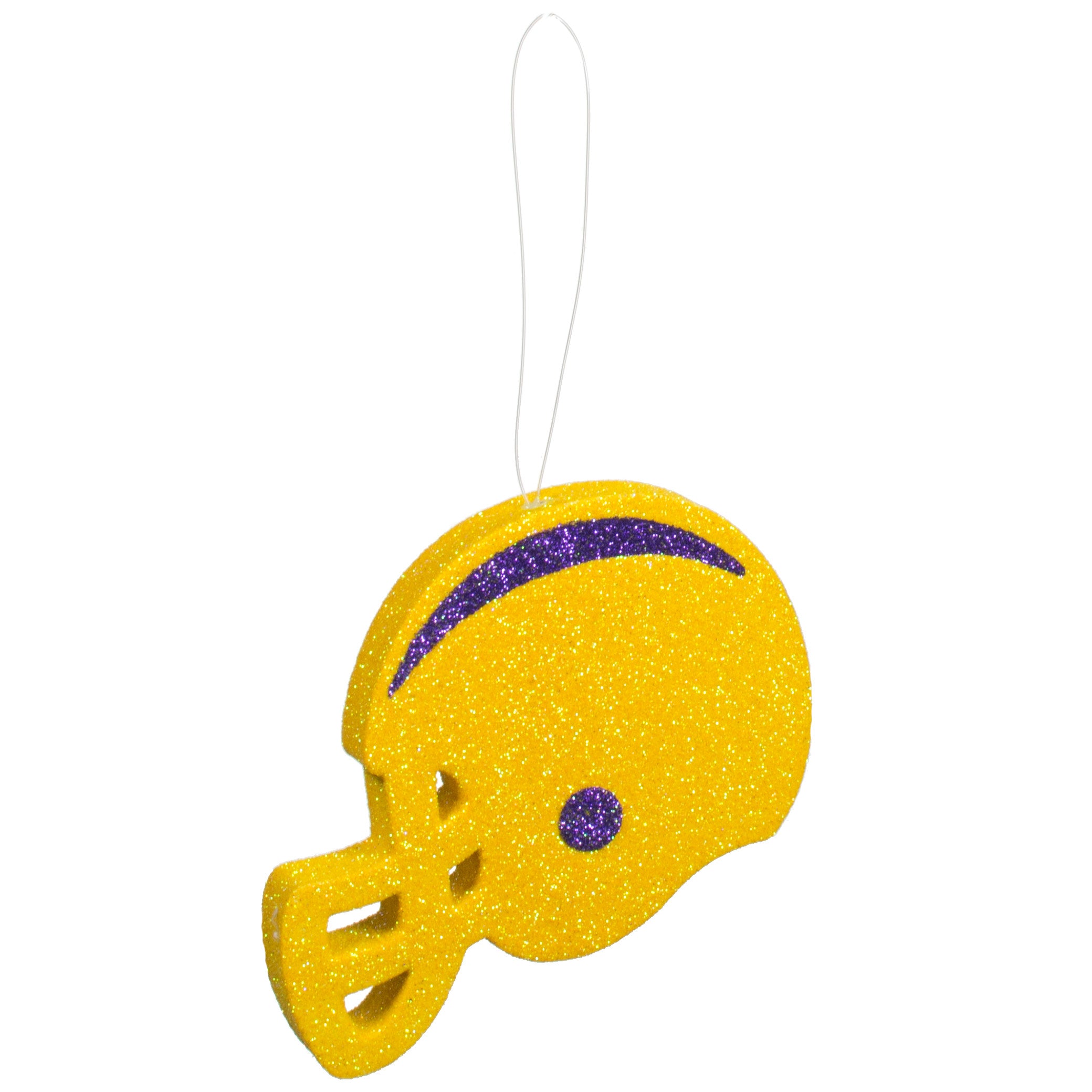 5" Glitter Football Helmet: Yellow & Purple Item Number: MD0274E4