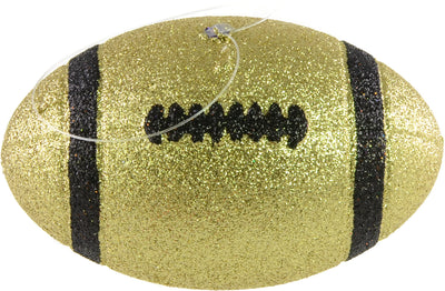 Glitter Football Ornament Assortment: Black & Gold ( Set of 3) Lifestyle Photo
