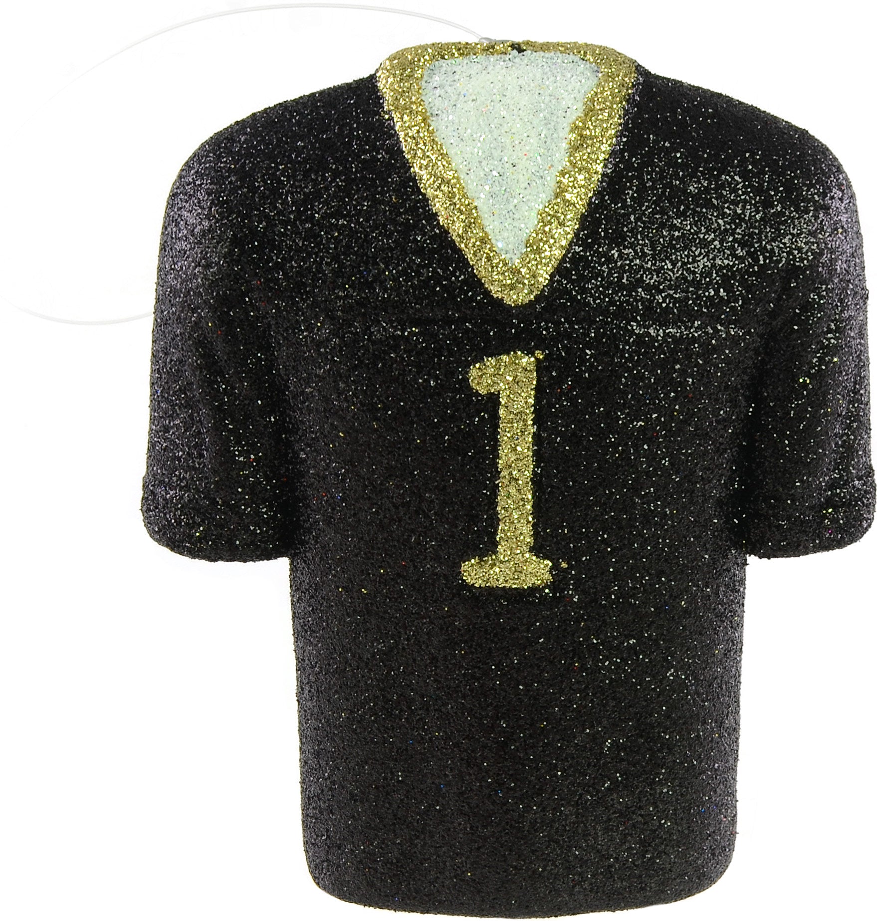 Glitter Football Ornament Assortment: Black & Gold ( Set of 3) detail photo 4