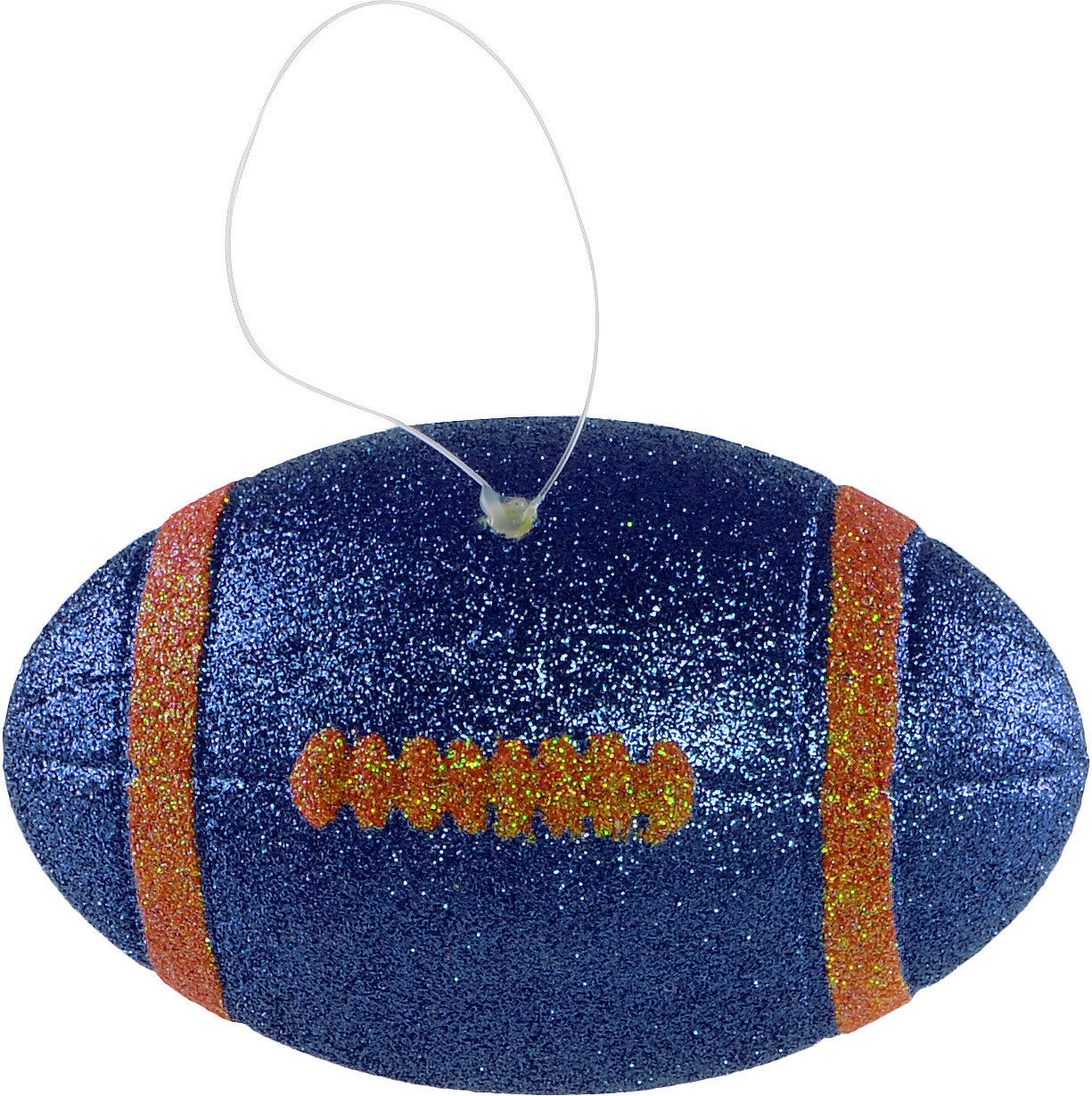 Glitter Football Ornament Assortment: Burnt Orange & Navy (Set of 3) Lifestyle Photo