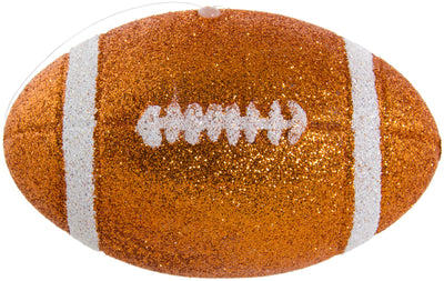 Glitter Football Ornament Assortment: Burnt Orange & White (Set of 3) Lifestyle Photo