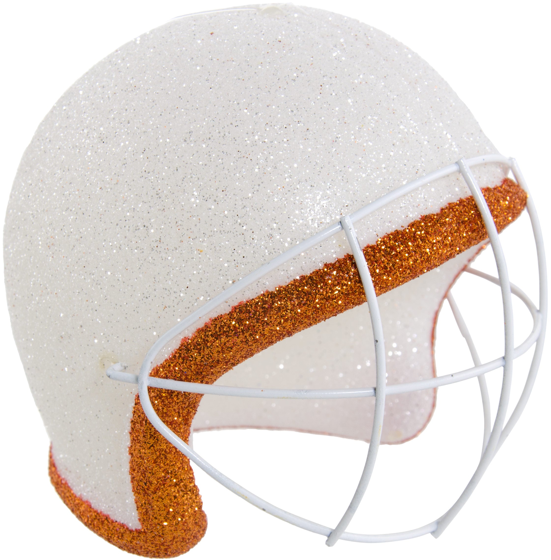 Glitter Football Ornament Assortment: Burnt Orange & White (Set of 3) detail photo 3