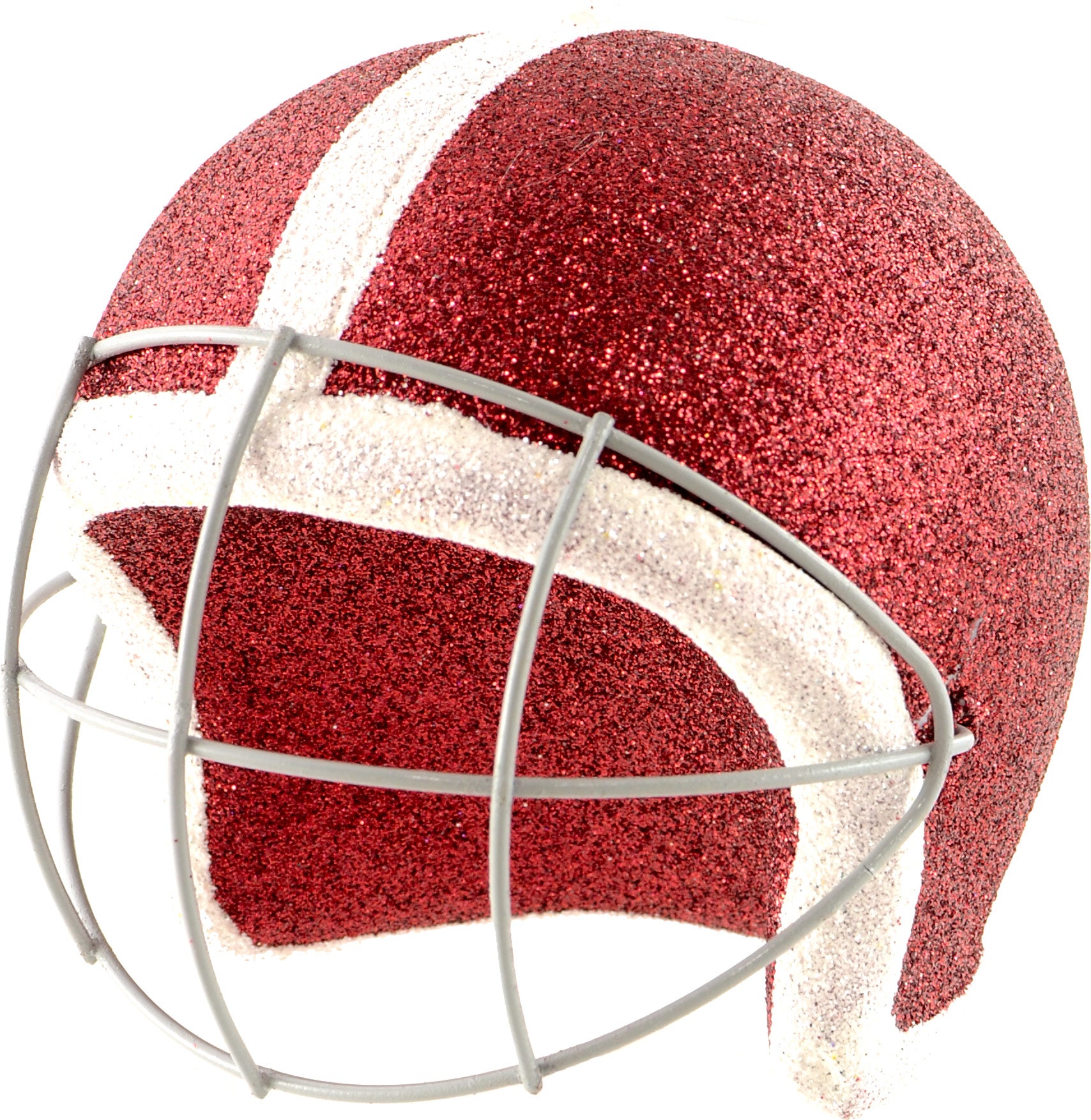 Glitter Football Ornament Assortment: Crimson & White (Set of 3) Lifestyle Photo