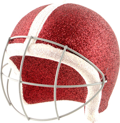 Glitter Football Ornament Assortment: Crimson & White (Set of 3) Lifestyle Photo