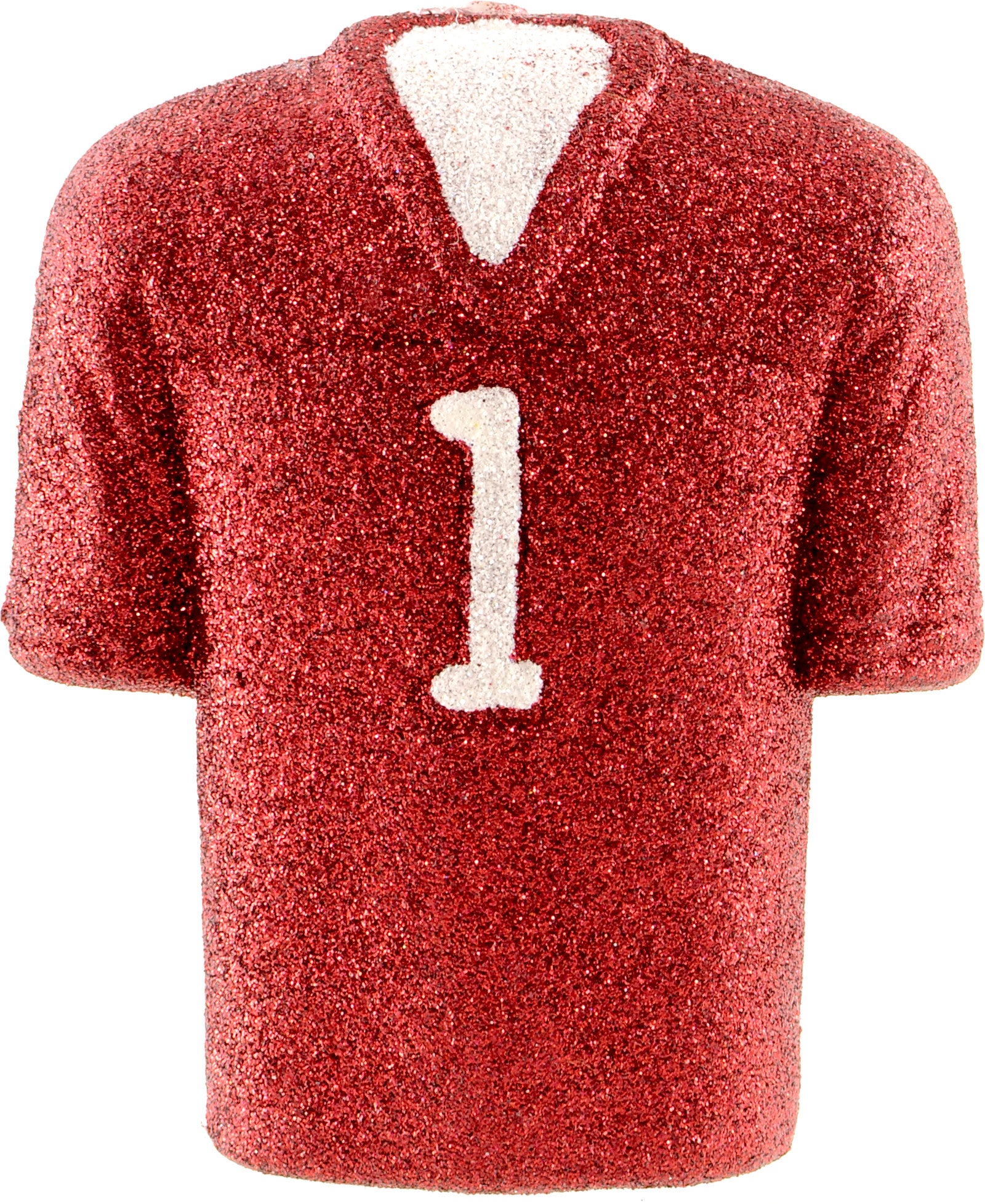 Glitter Football Ornament Assortment: Crimson & White (Set of 3) detail photo 4