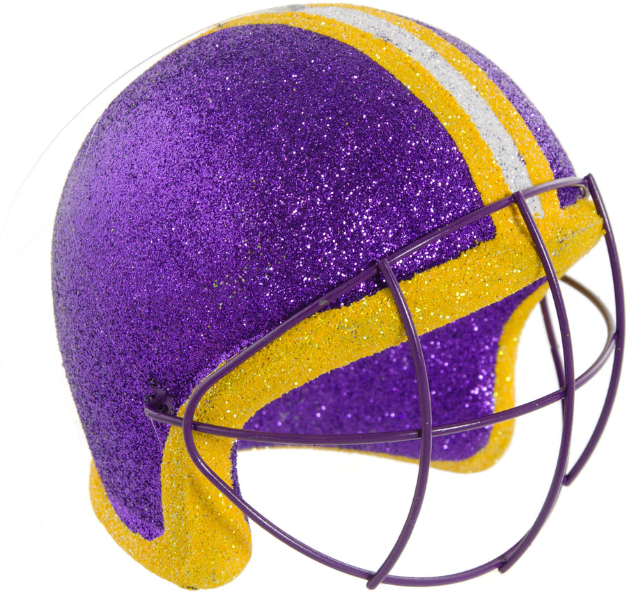 Glitter Football Ornament Assortment: Gold & Purple (Set of 3) detail photo 3