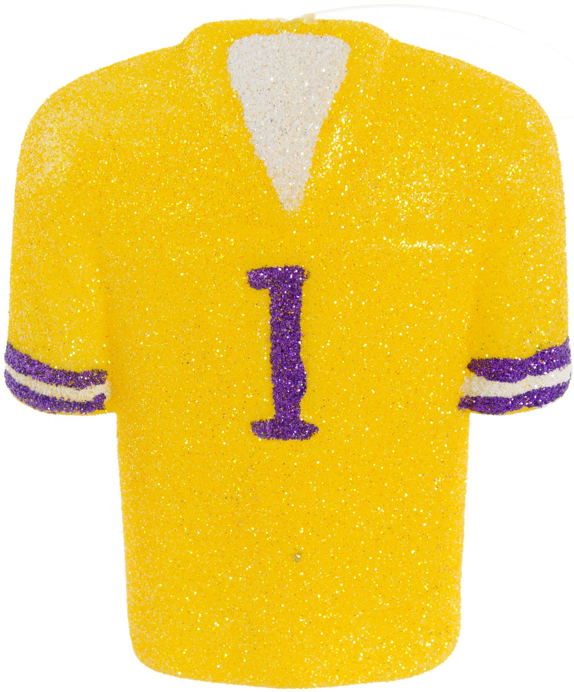 Glitter Football Ornament Assortment: Gold & Purple (Set of 3) detail photo 4