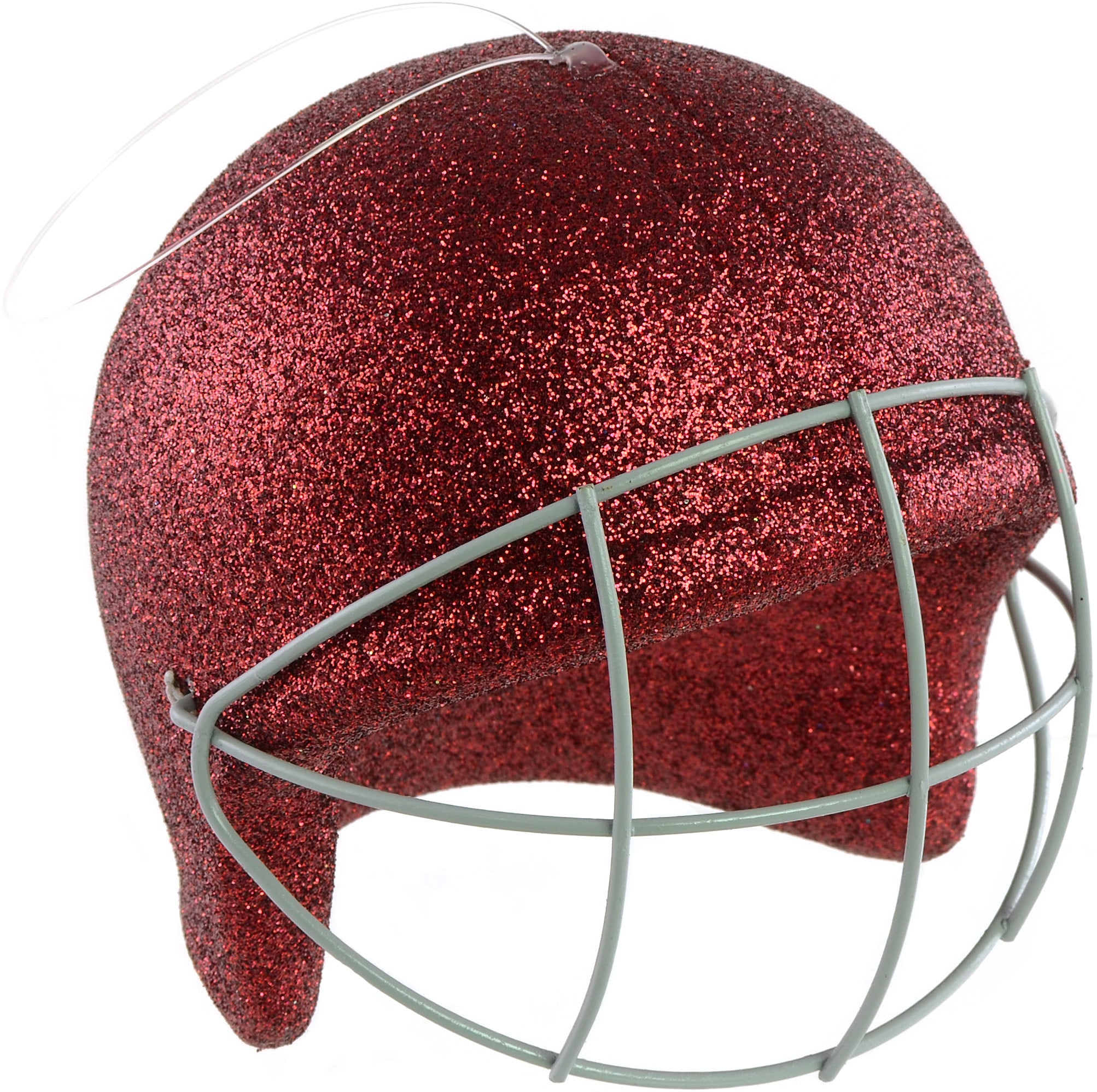 Glitter Football Ornament Assortment: Maroon & White (Set of 3) detail photo 3