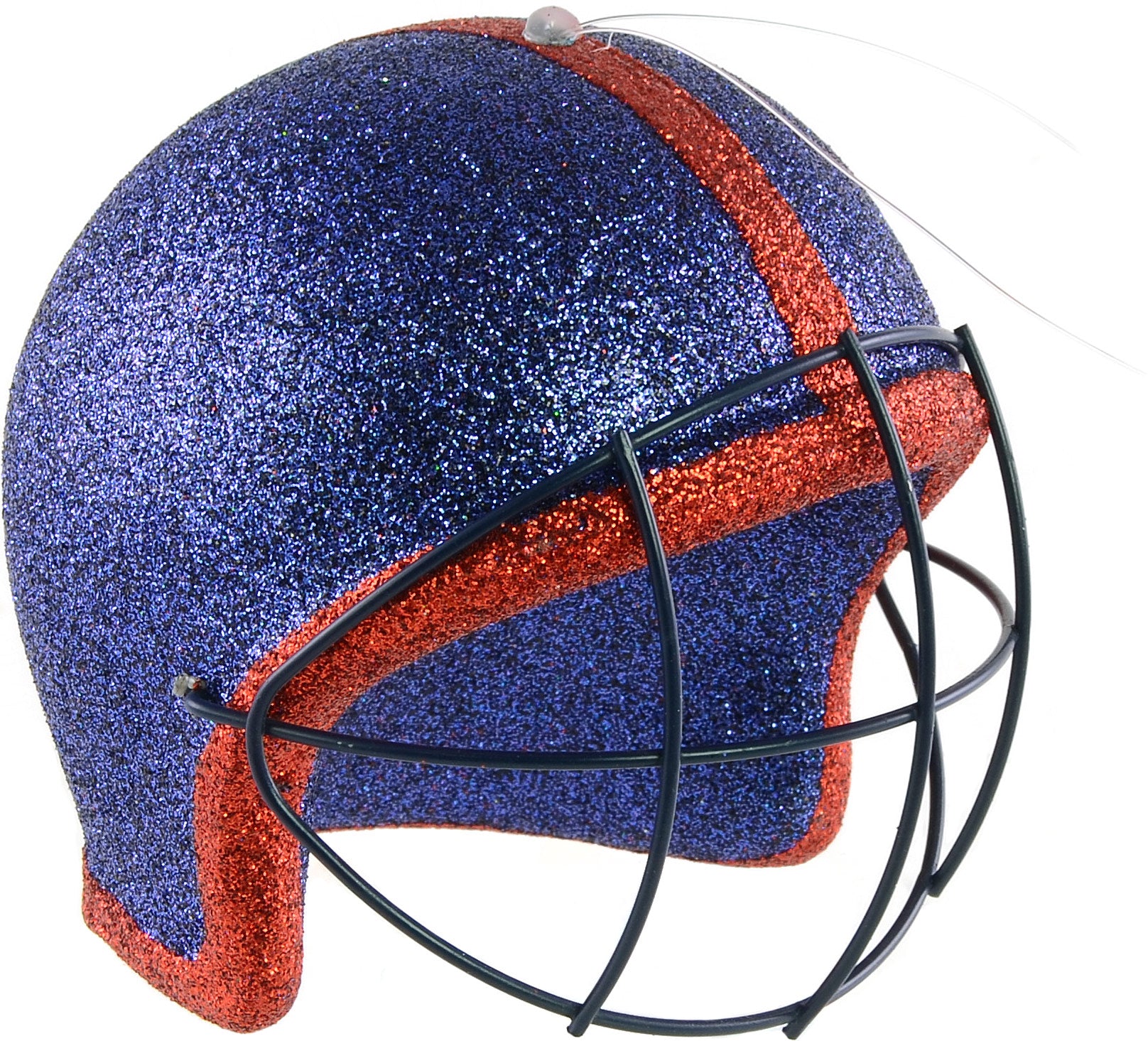 Glitter Football Ornament Assortment: Red & Navy Blue (Set of 3) detail photo 3