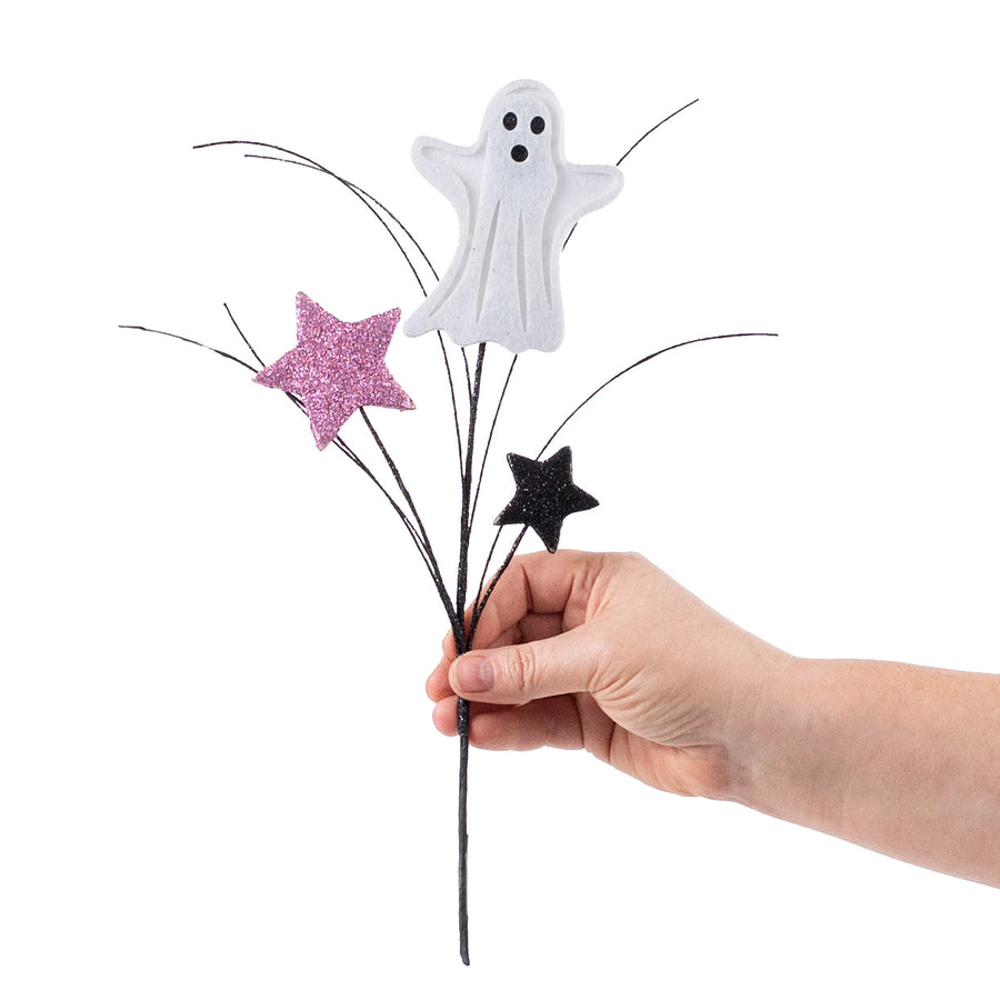 12" Glitter Ghost & Stars Spray: Pink & Black detail photo 3