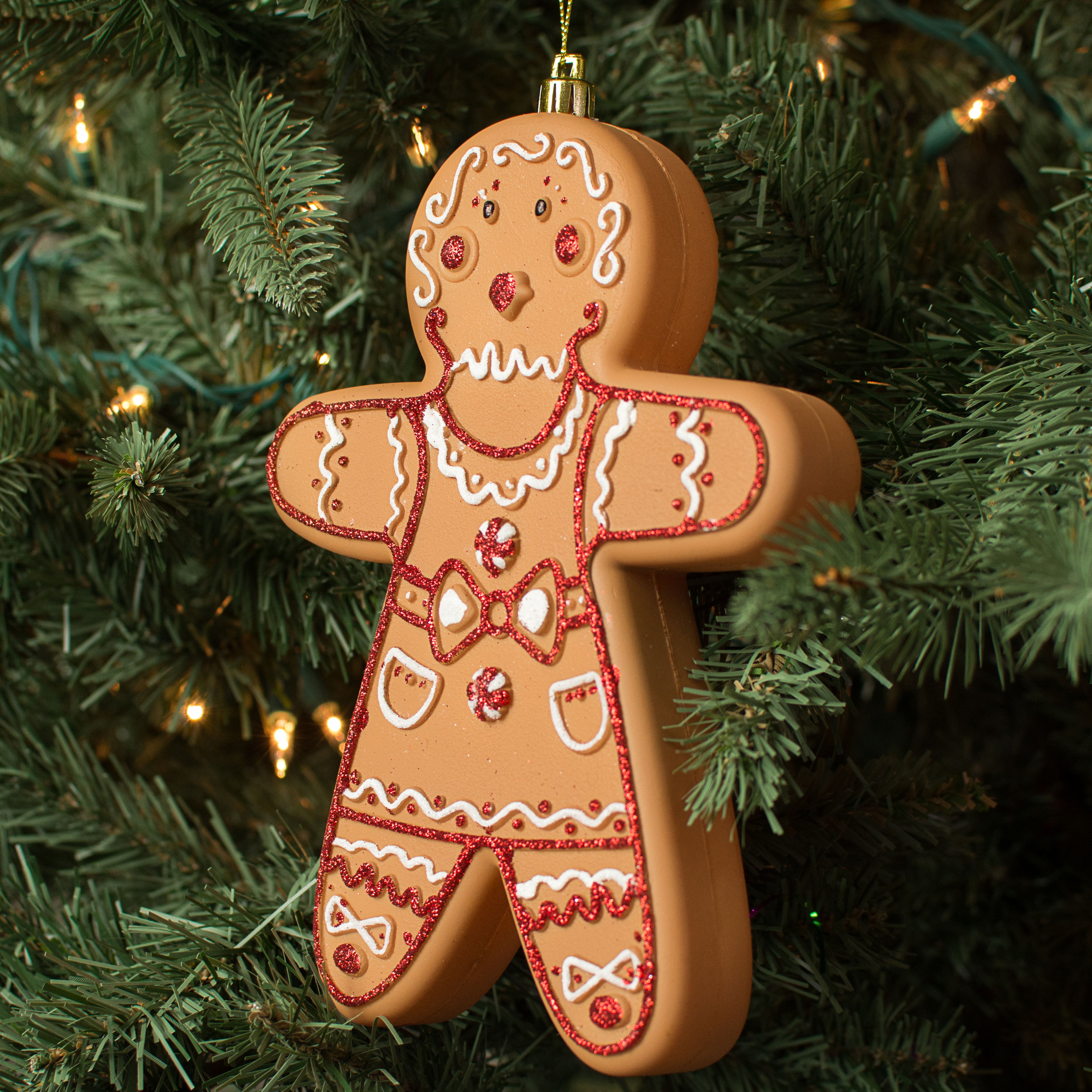 8" Glitter Gingerbread Ornament Lifestyle Photo