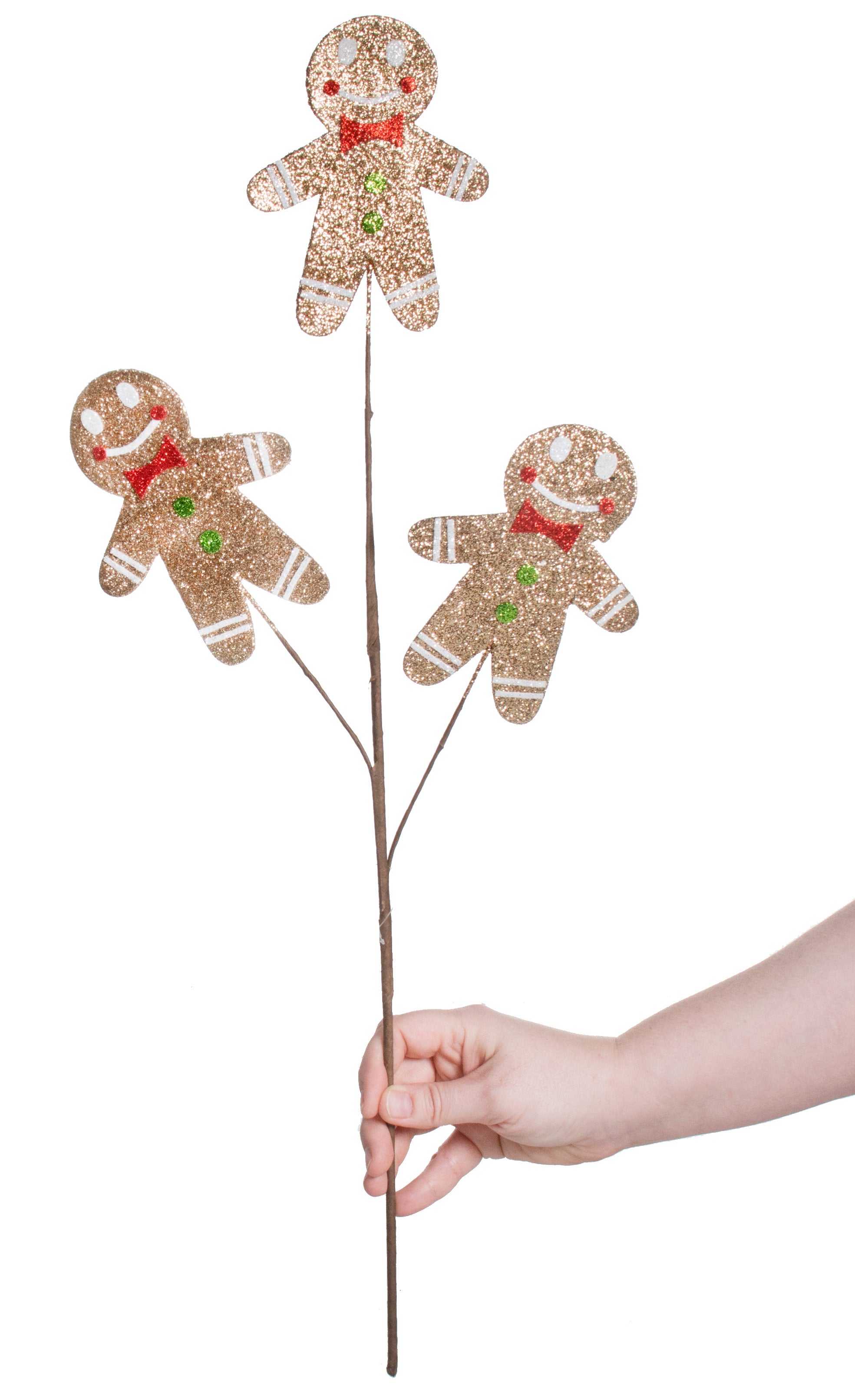 25" Glitter Gingerbread Spray Lifestyle Photo