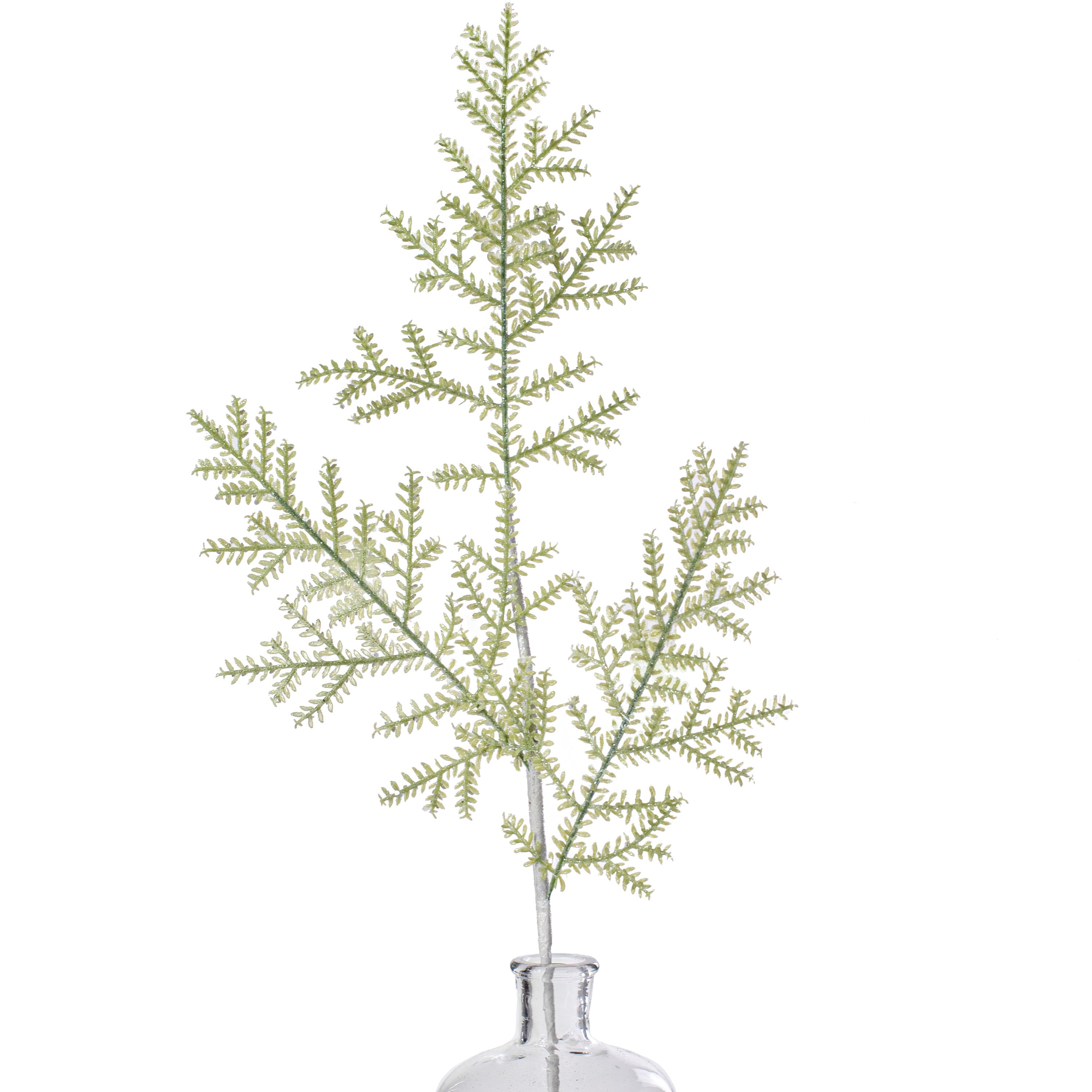 31" Glitter Green Leaf Spray Item Number: 201181