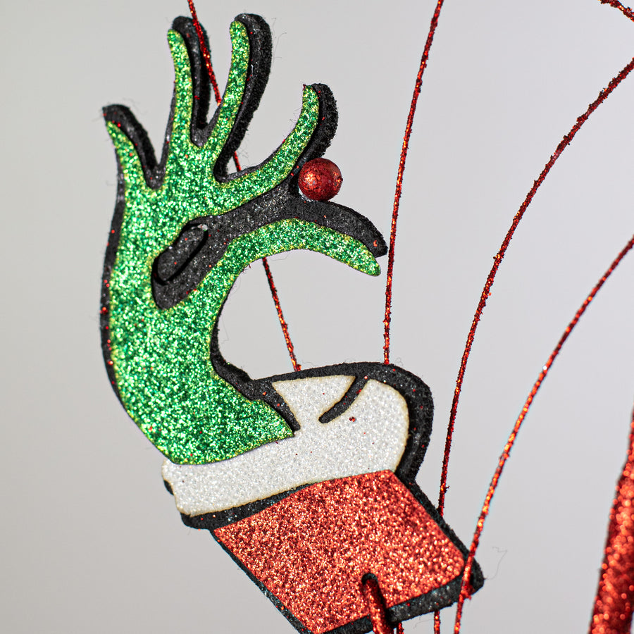 30" Glitter Green Monster Face & Hands Spray Lifestyle Photo