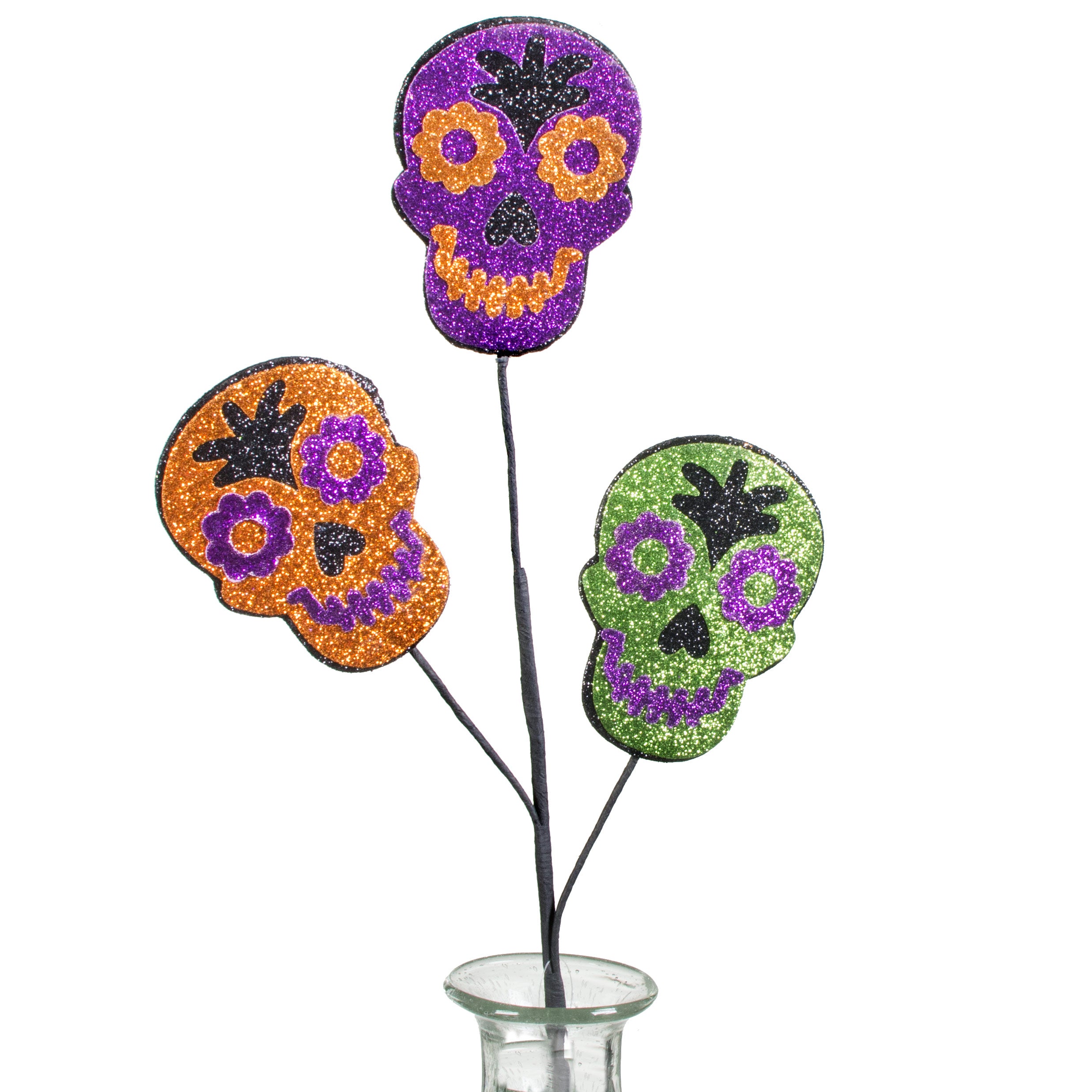 25" Glitter Halloween Skull Pick Item Number: HH1182