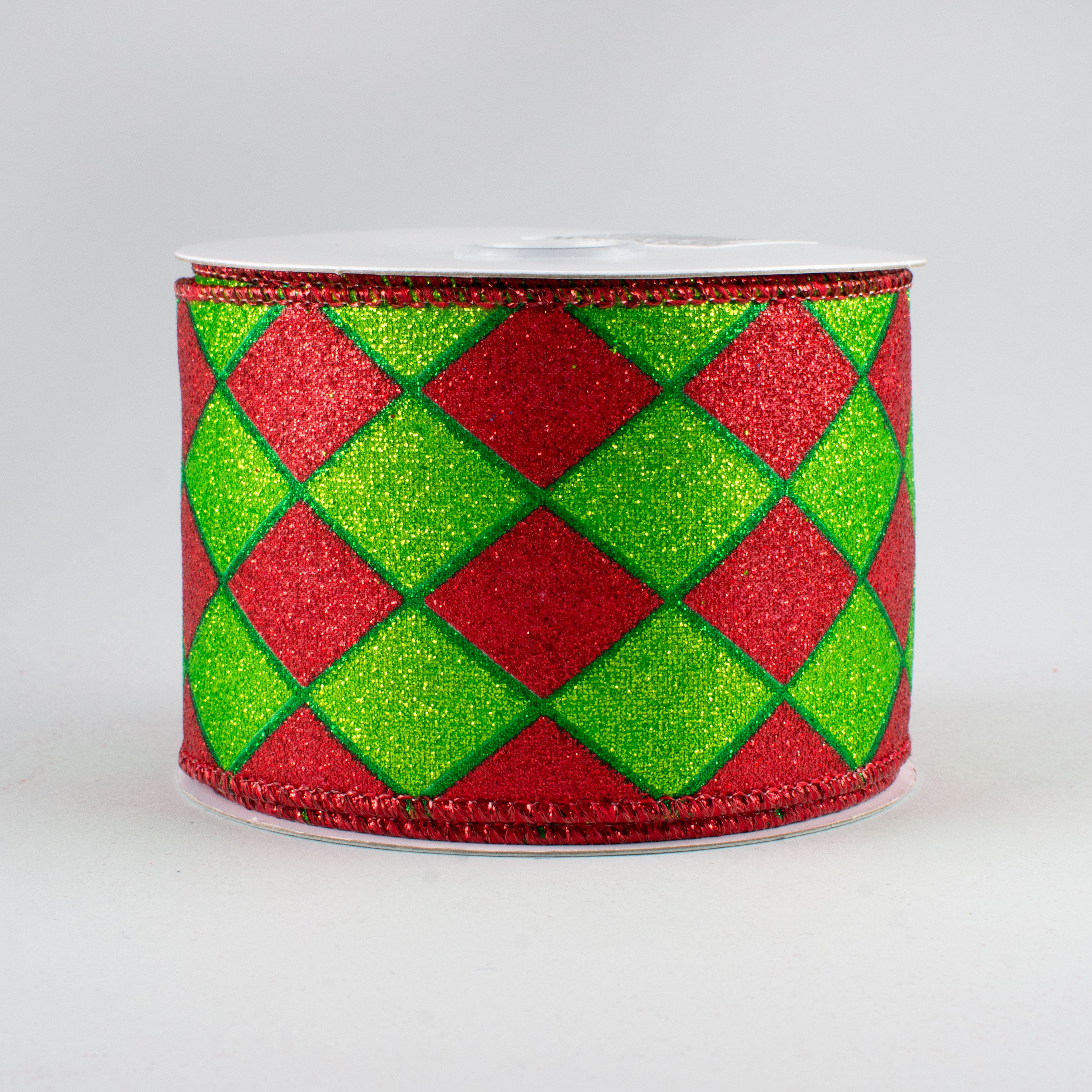 2.5" Glitter Harlequin Ribbon: Christmas (10 Yards)