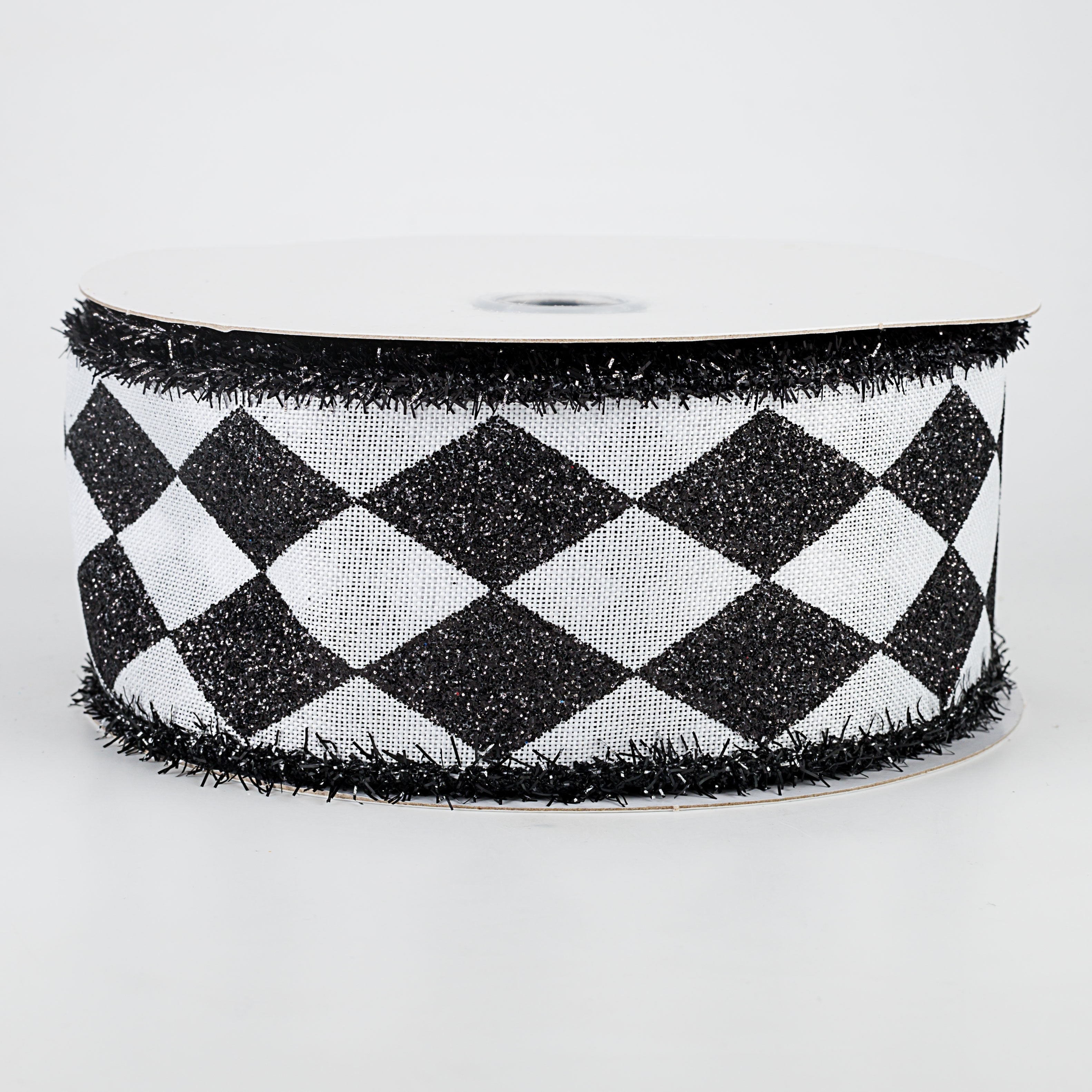2" Glitter Harlequin Tinsel Edge Ribbon (10 Yards)