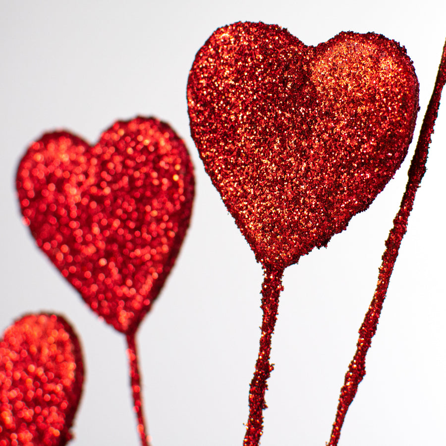 19" Glitter Heart Pick: Red Lifestyle Photo