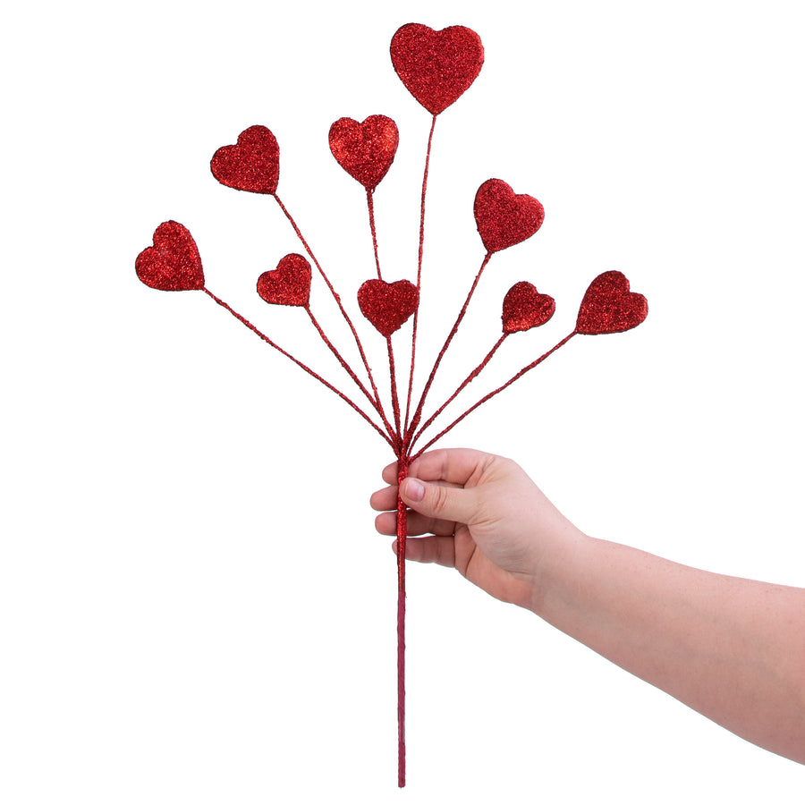 19" Glitter Heart Pick: Red detail photo 3
