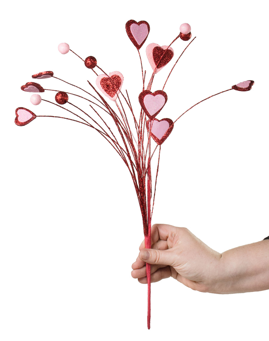 16" Glitter Heart Pick: Red & Pink Lifestyle Photo