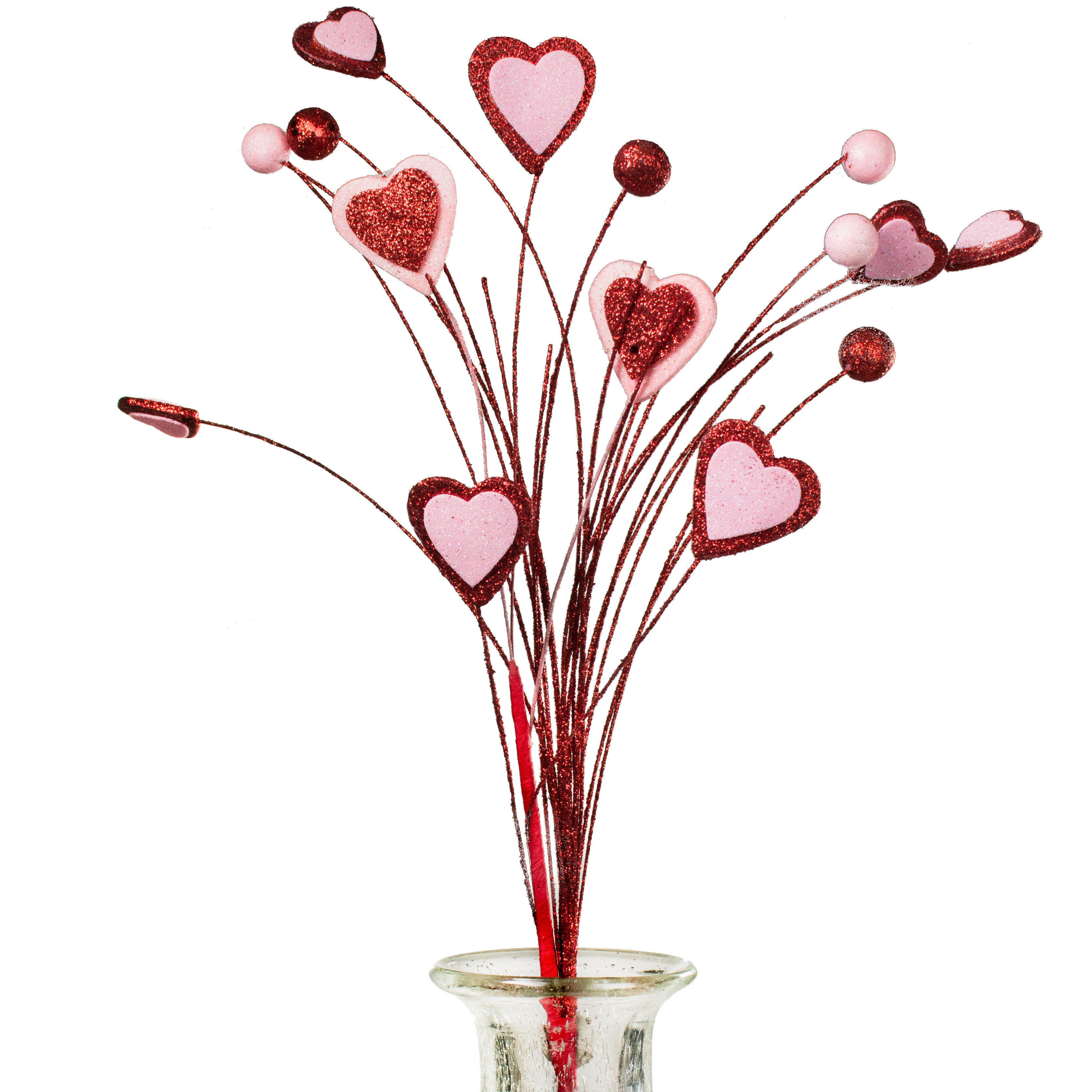 16" Glitter Heart Pick: Red & Pink Item Number: 61899SP16