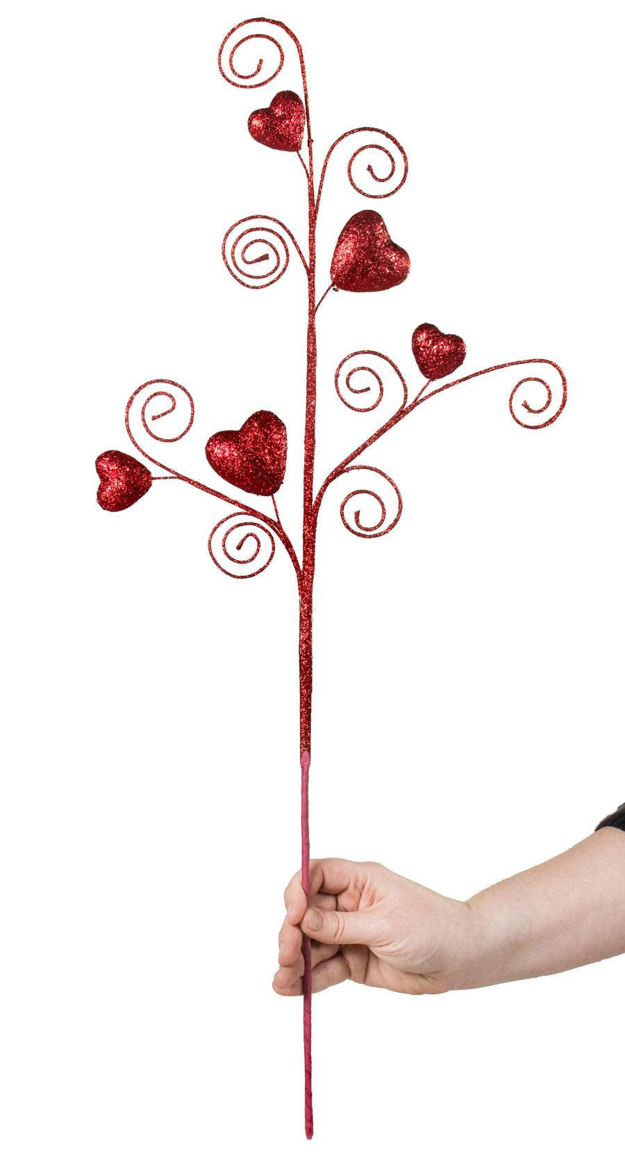 28" Glitter Heart Spiral Spray Lifestyle Photo