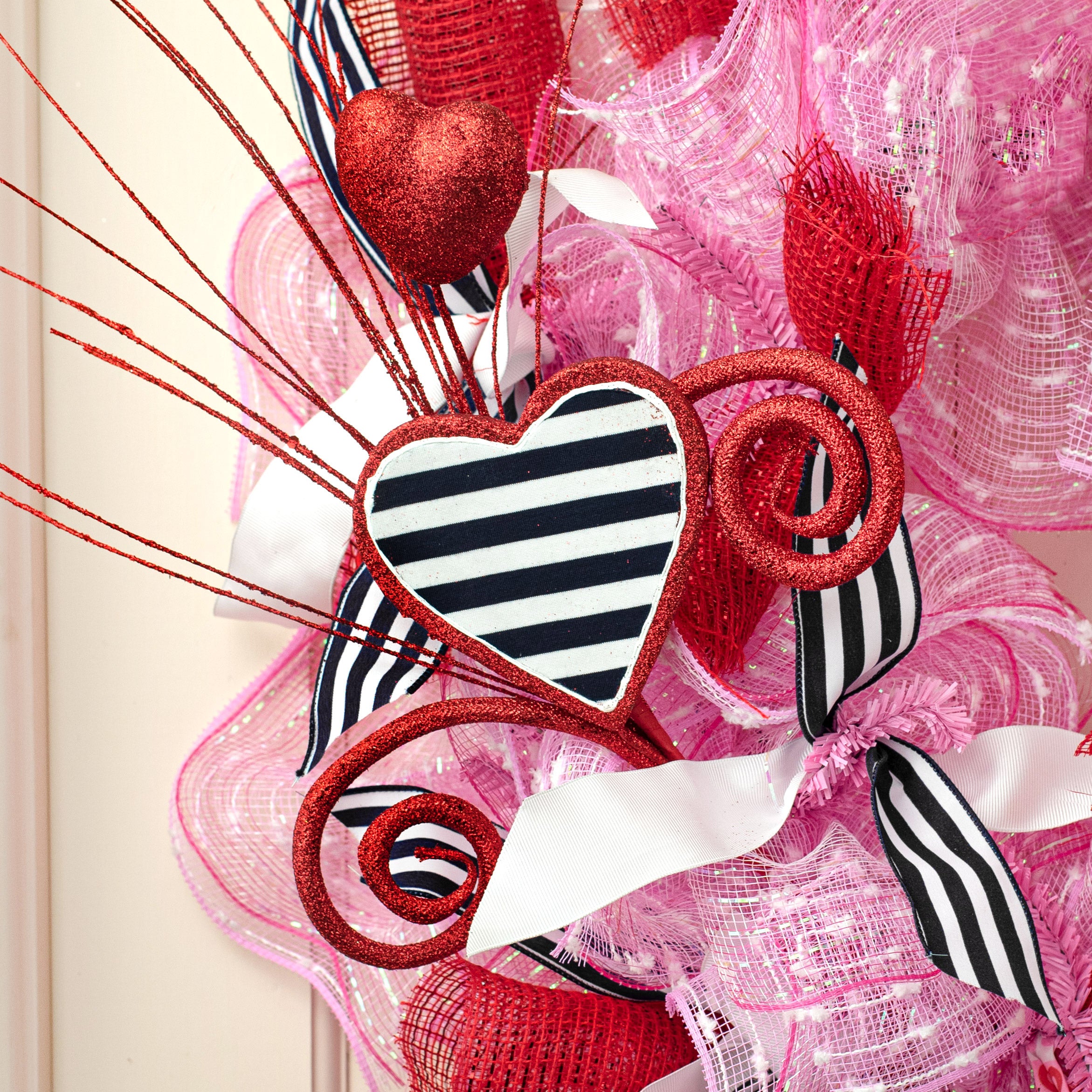 21" Glitter Heart Spiral Spray Lifestyle Photo