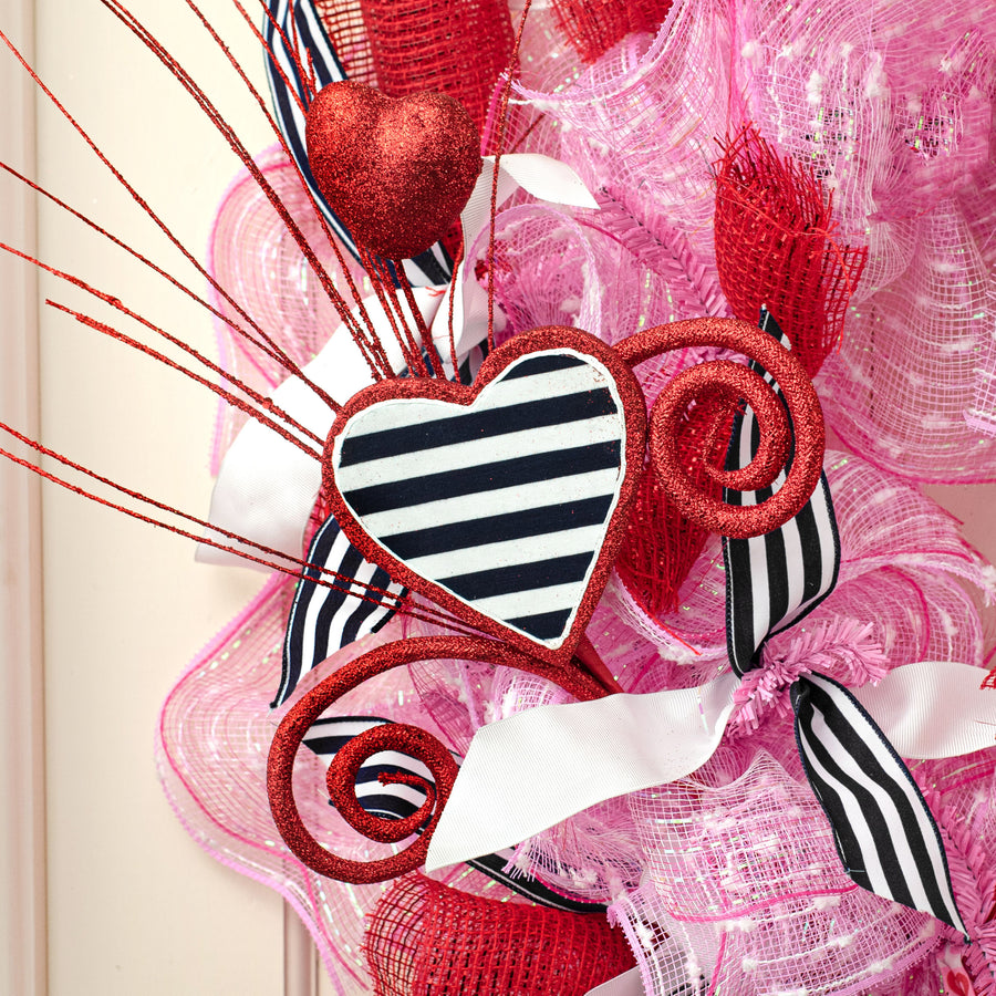 21" Glitter Heart Spiral Spray Lifestyle Photo