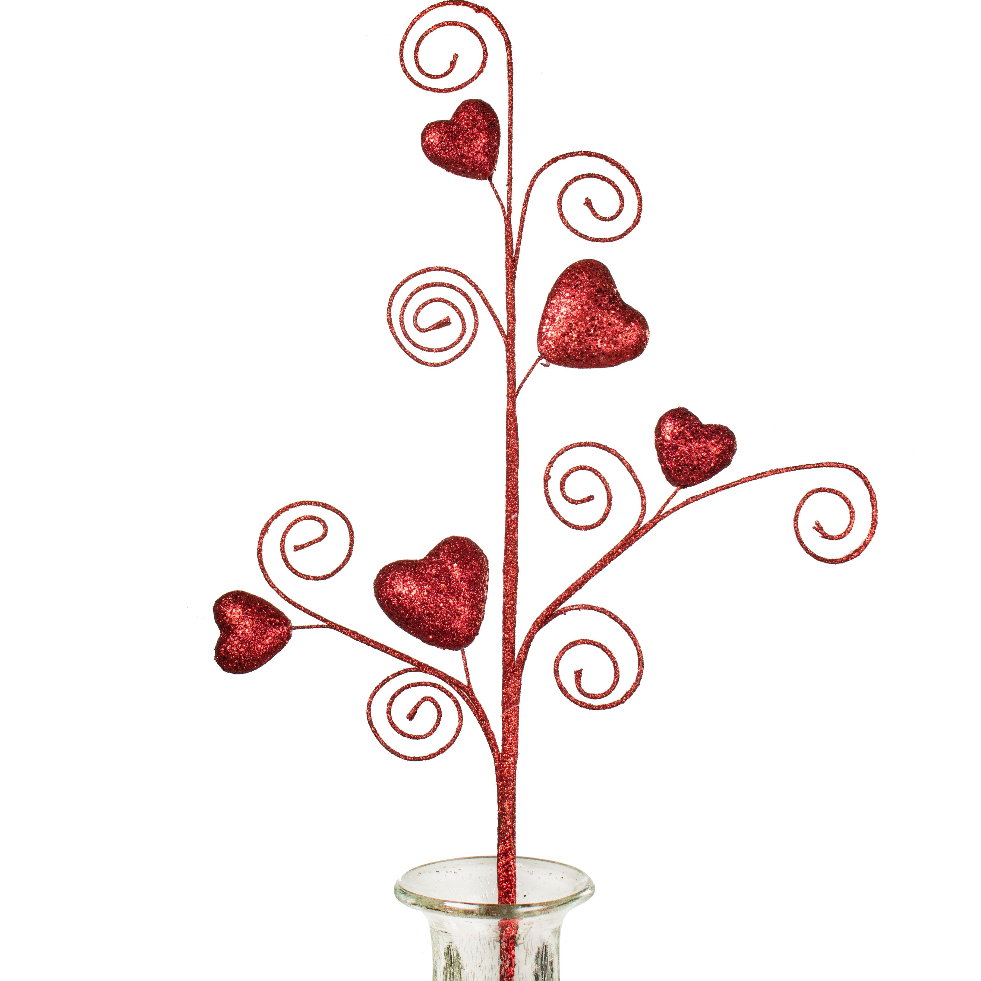 28" Glitter Heart Spiral Spray Item Number: 61433RD