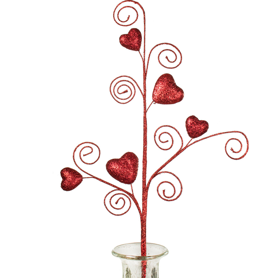 28" Glitter Heart Spiral Spray Item Number: 61433RD