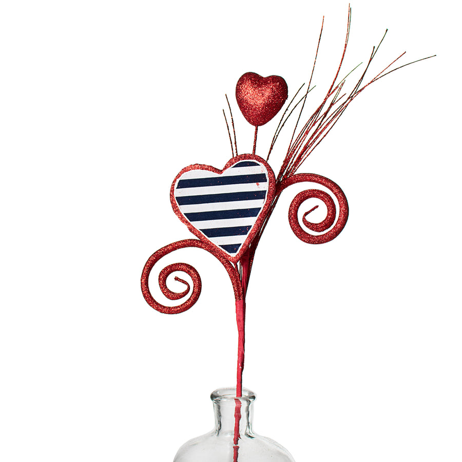 21" Glitter Heart Spiral Spray Item Number: 62896RDBK
