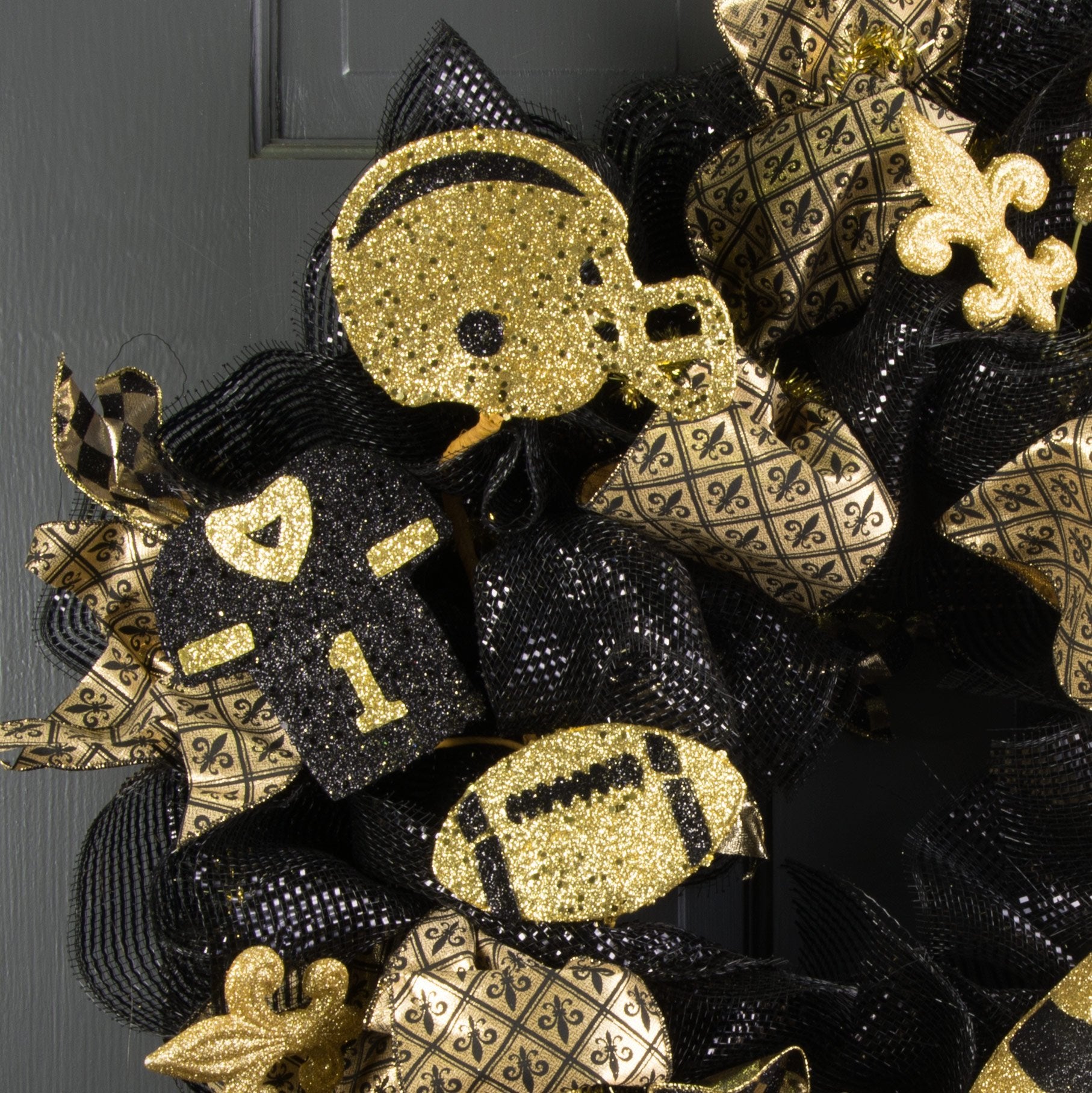 24" Glitter Helmet, Jersey, Football Pick: Black & Gold Lifestyle Photo