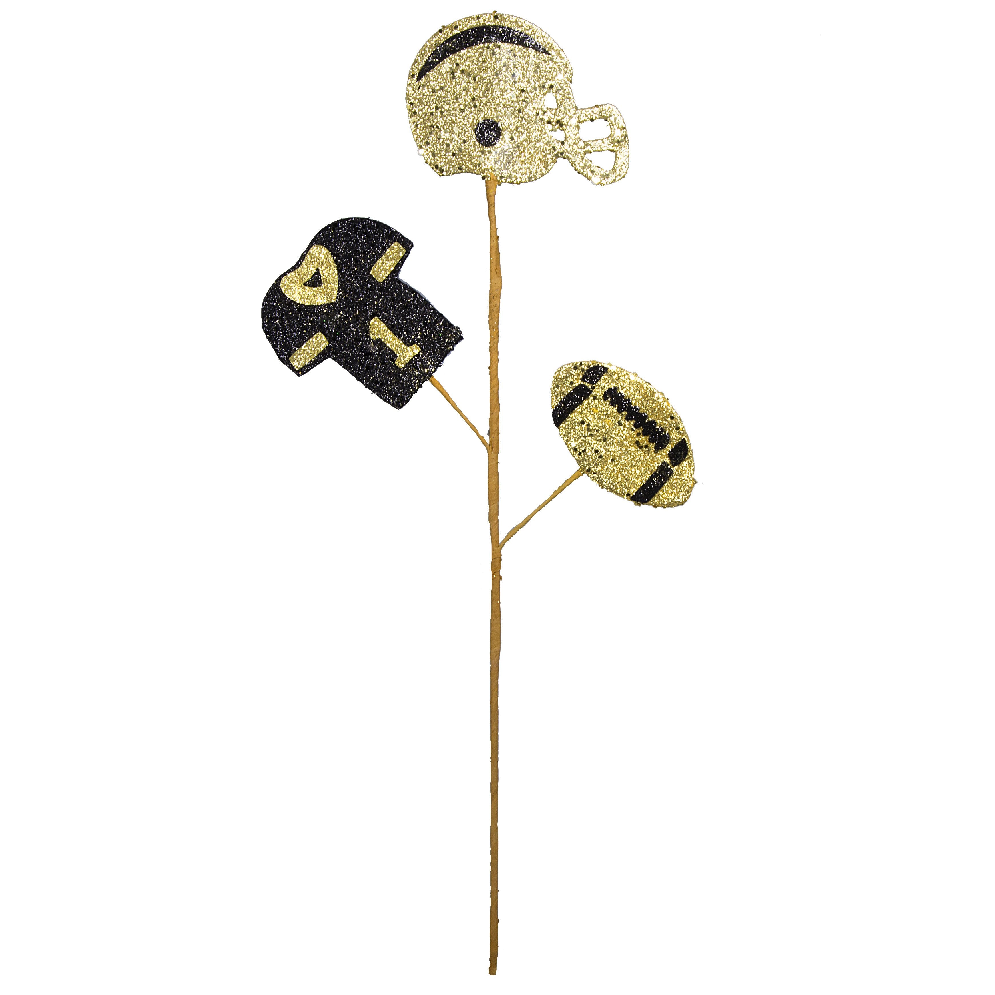 24" Glitter Helmet, Jersey, Football Pick: Black & Gold detail photo 3