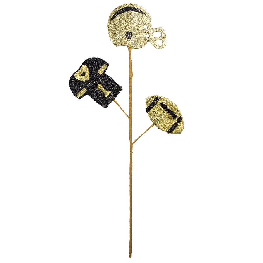 24" Glitter Helmet, Jersey, Football Pick: Black & Gold detail photo 3