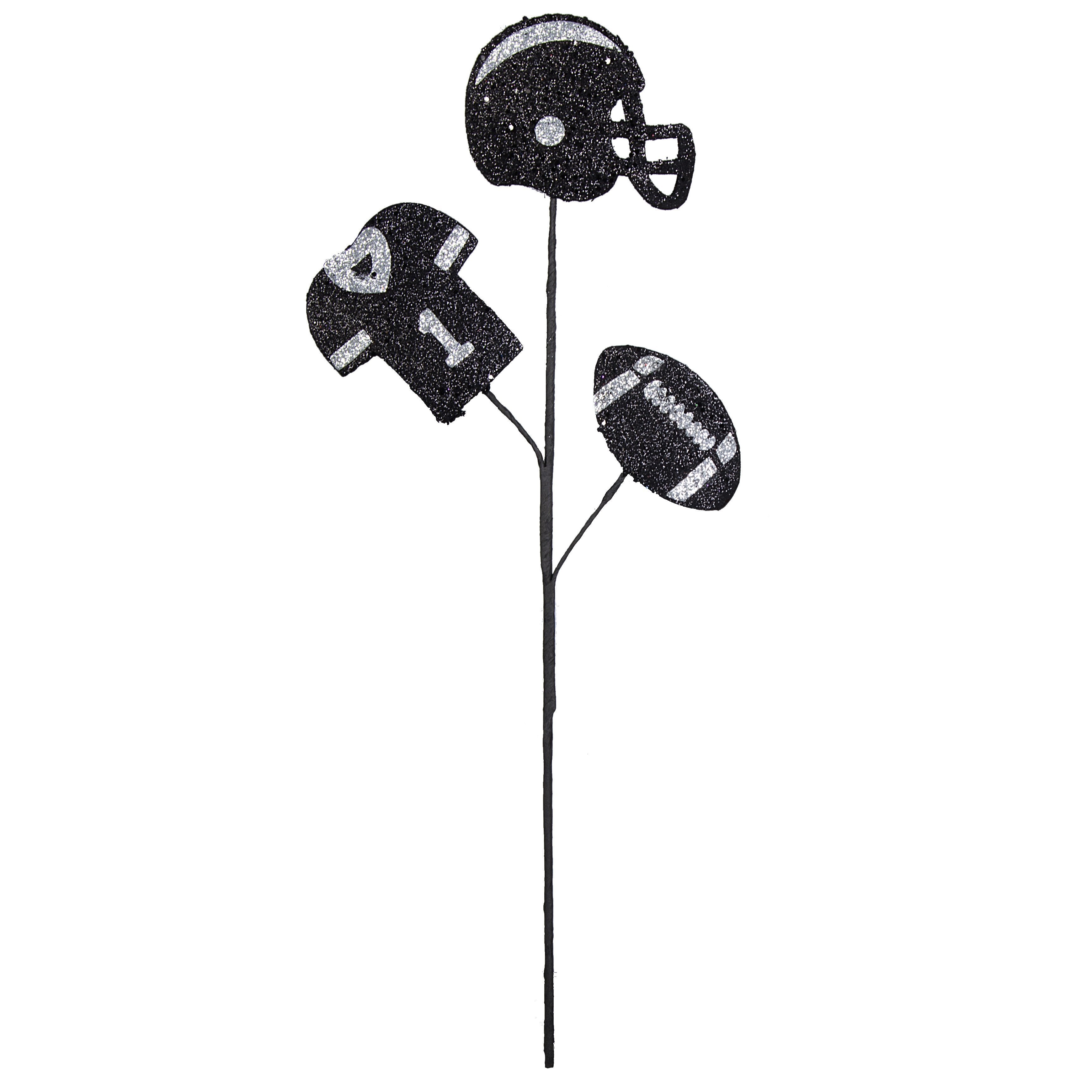 24" Glitter Helmet, Jersey, Football Pick: Black & Silver detail photo 3
