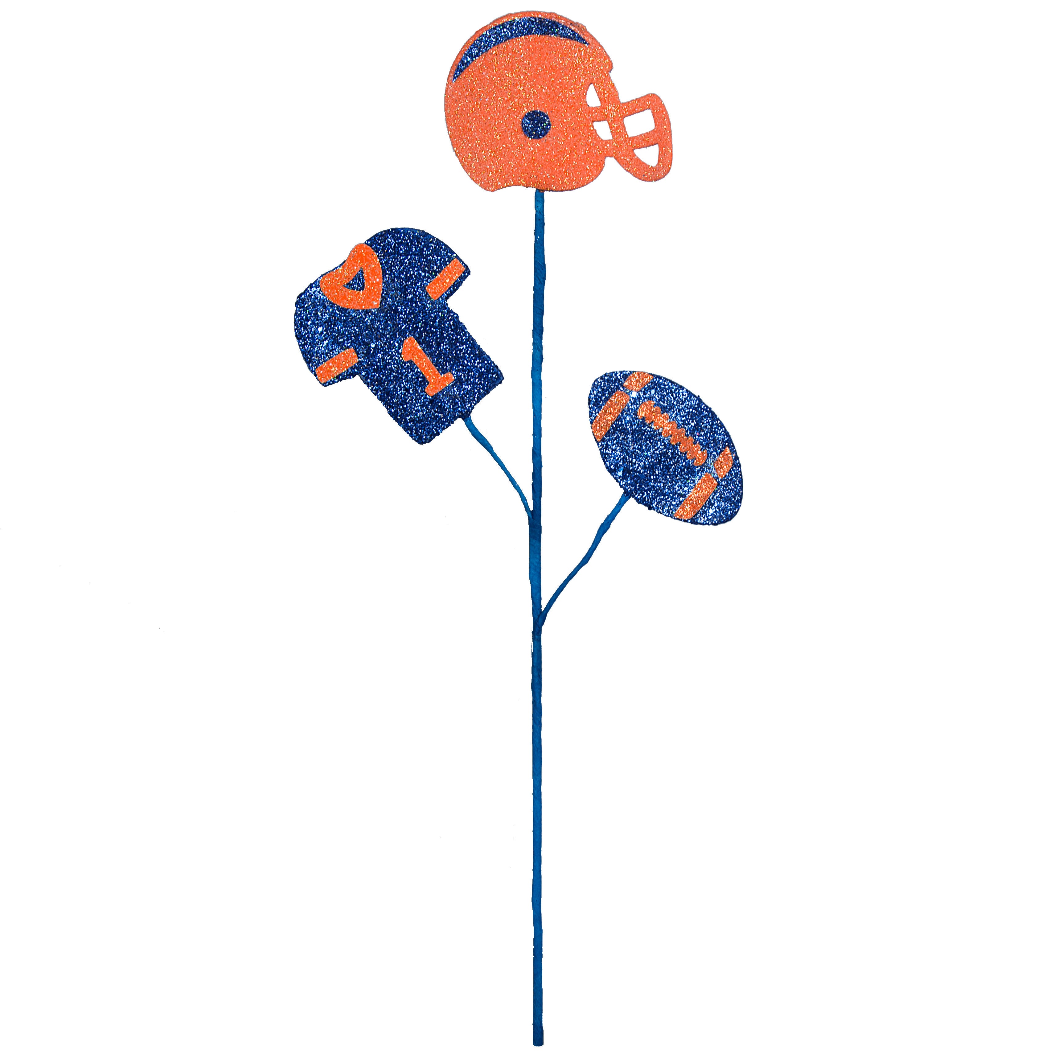 24" Glitter Helmet, Jersey, Football Pick: Blue & Orange detail photo 3