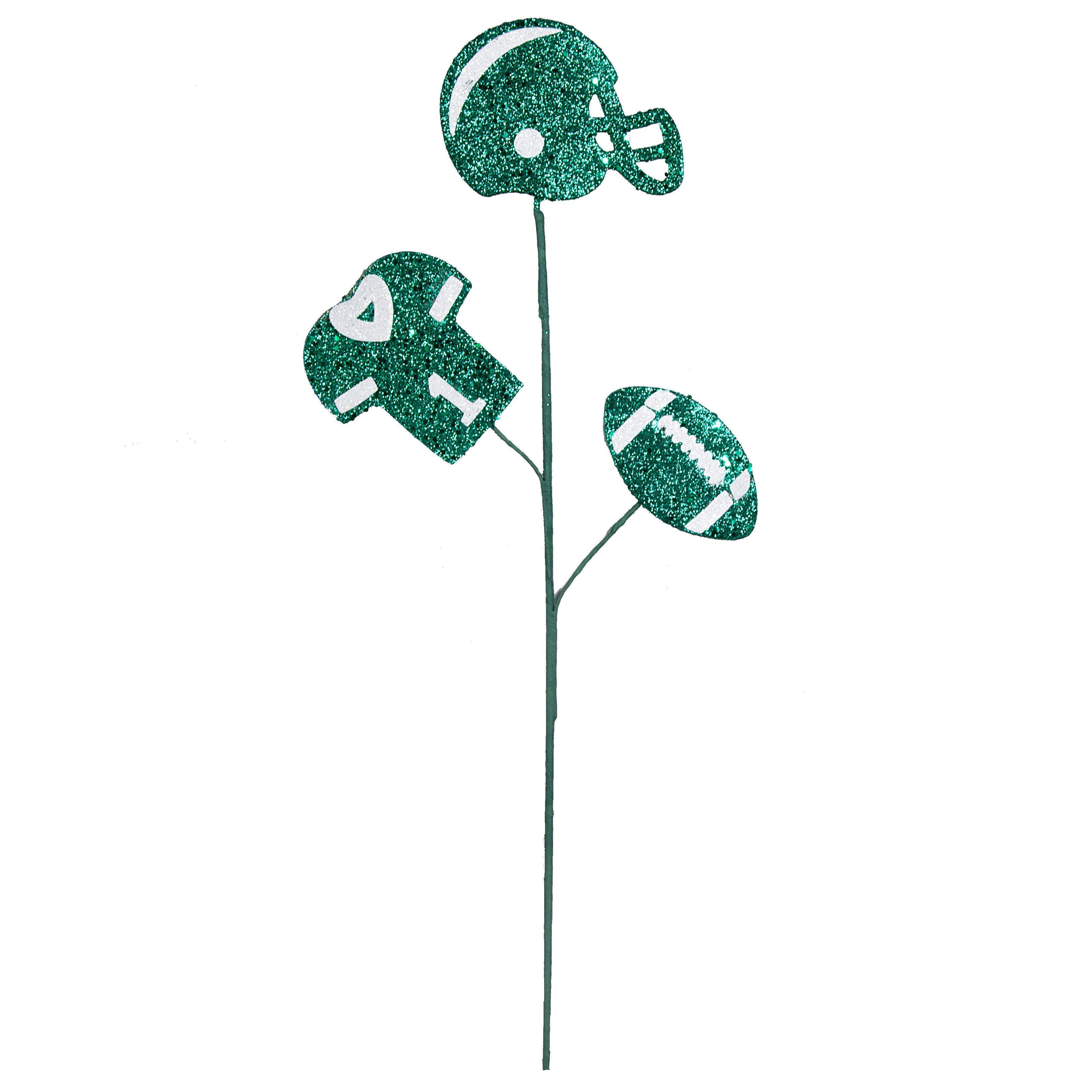 24" Glitter Helmet, Jersey, Football Pick: Green & White detail photo 3